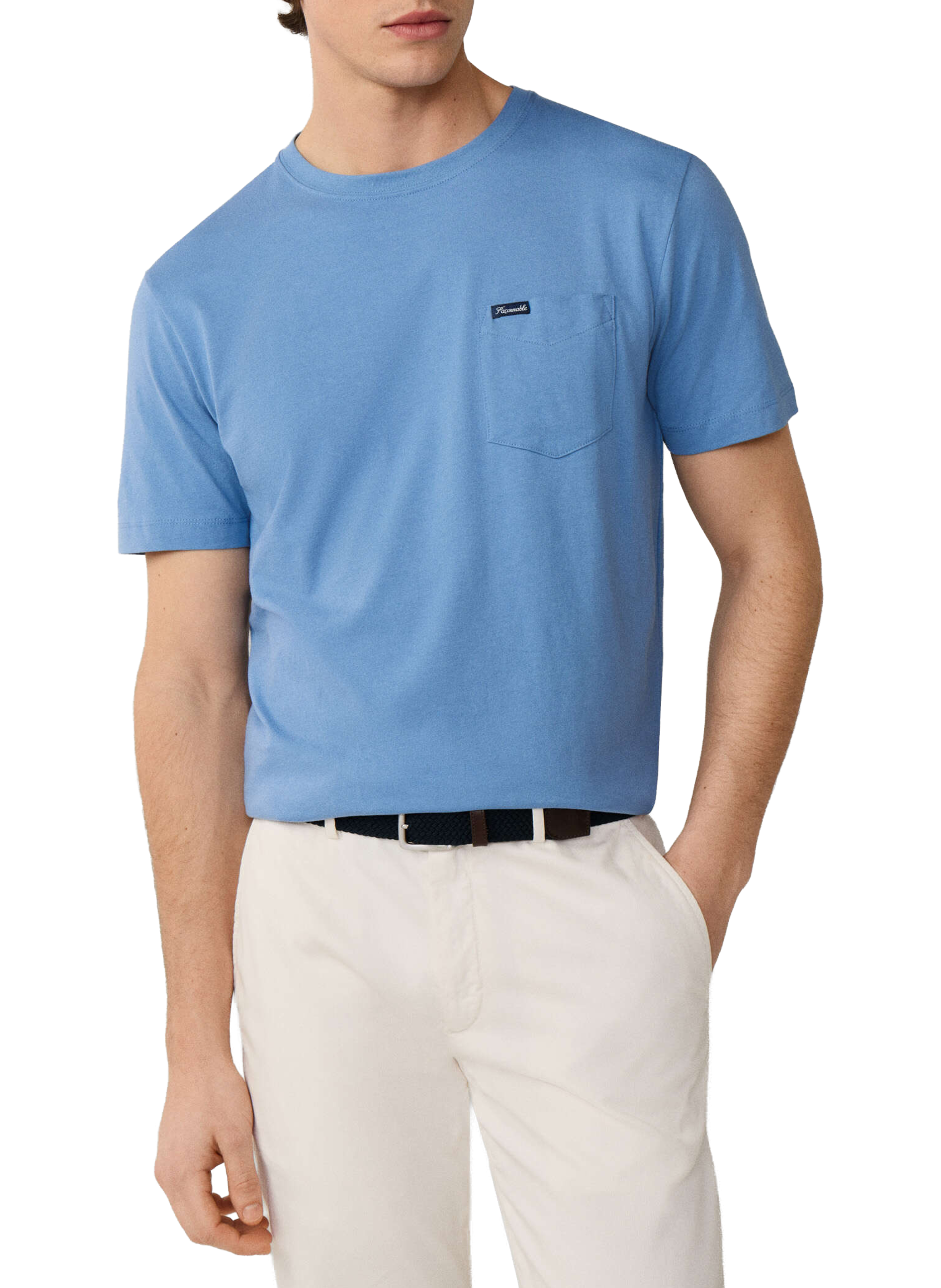 Classic Cotton T-Shirt FACONNABLE Blue