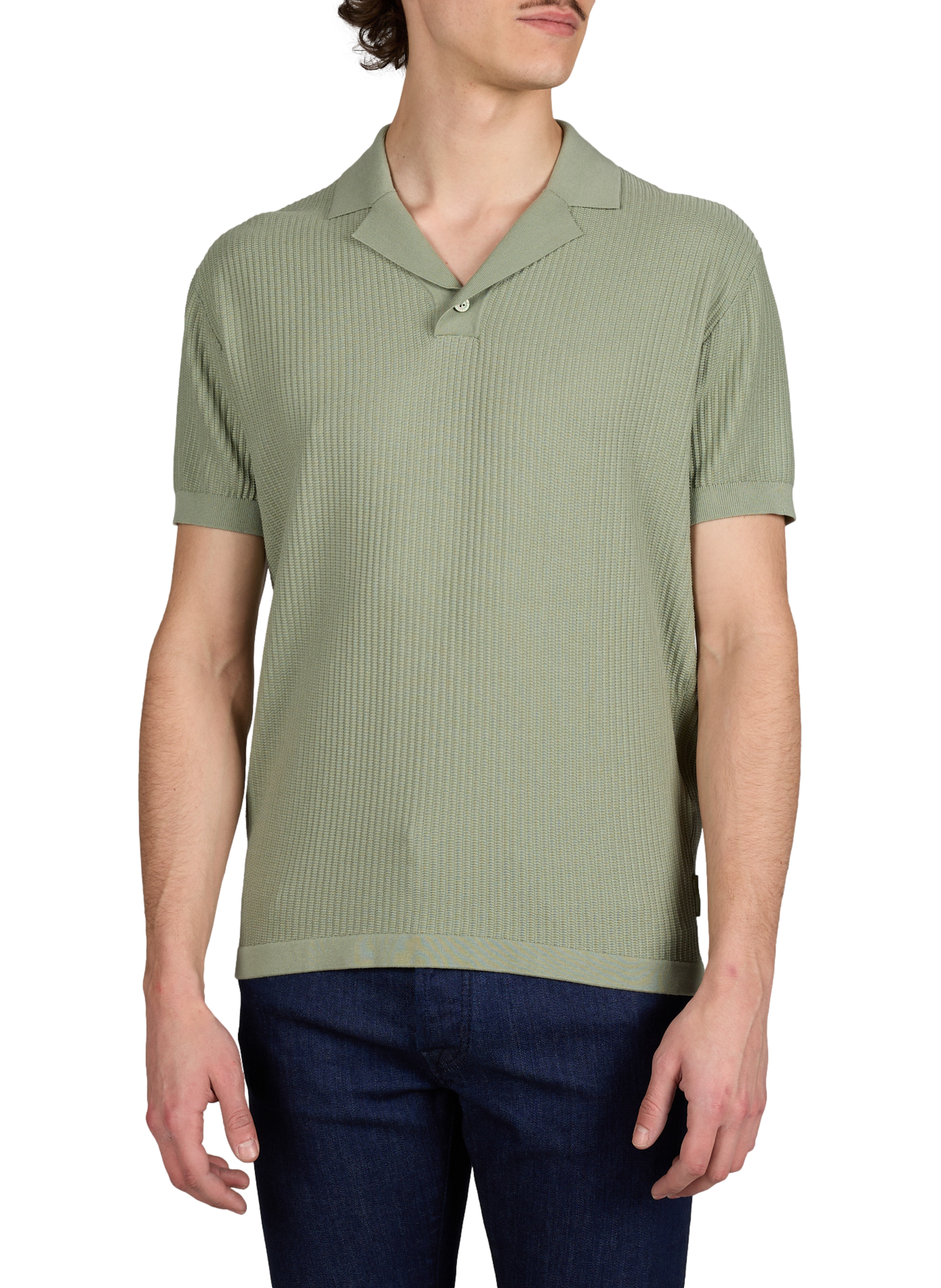 Textured cotton polo ARMANI EXCHANGE Green