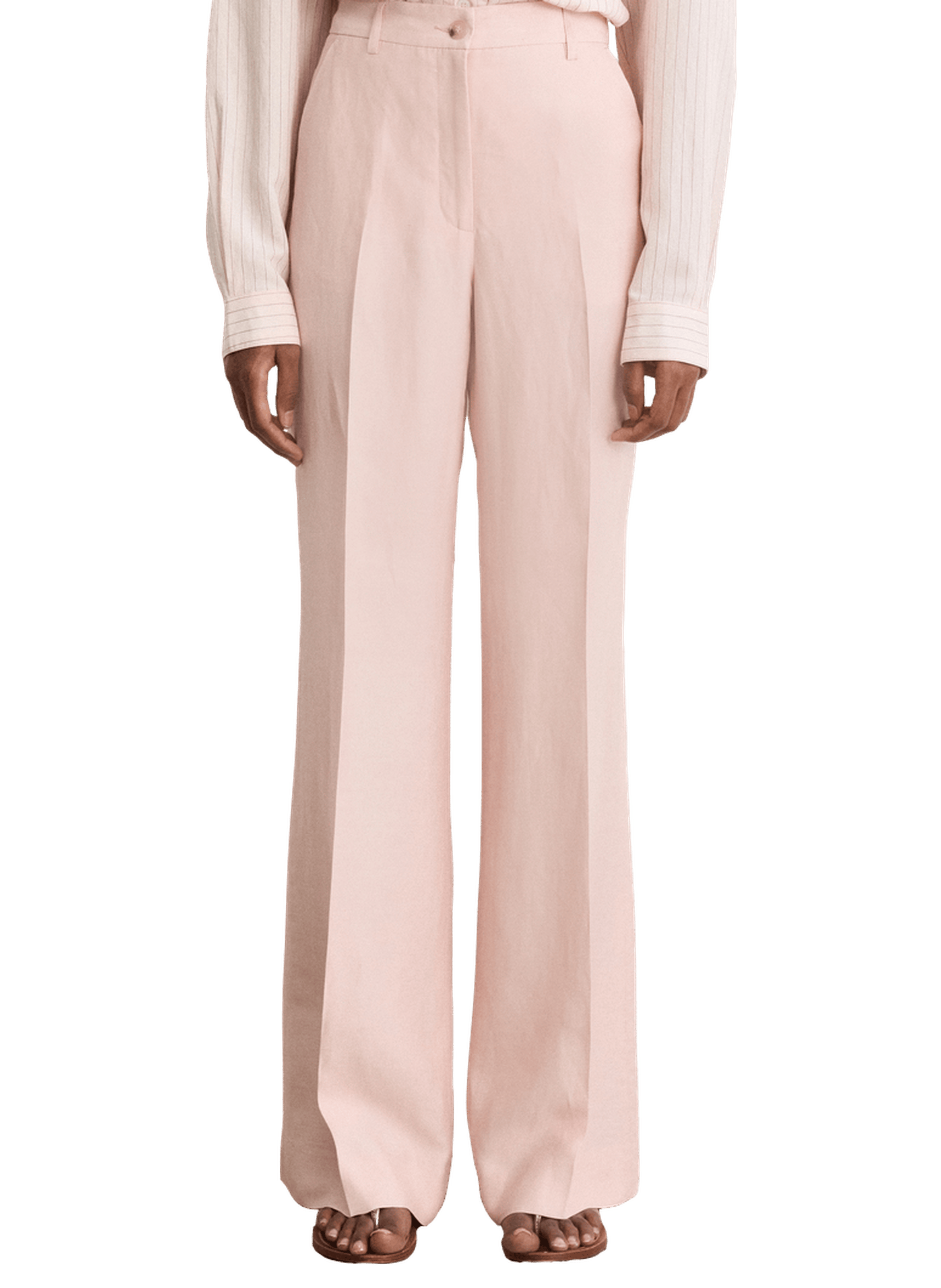 Pantalon large en lin mélangé - betty PABLO Beige