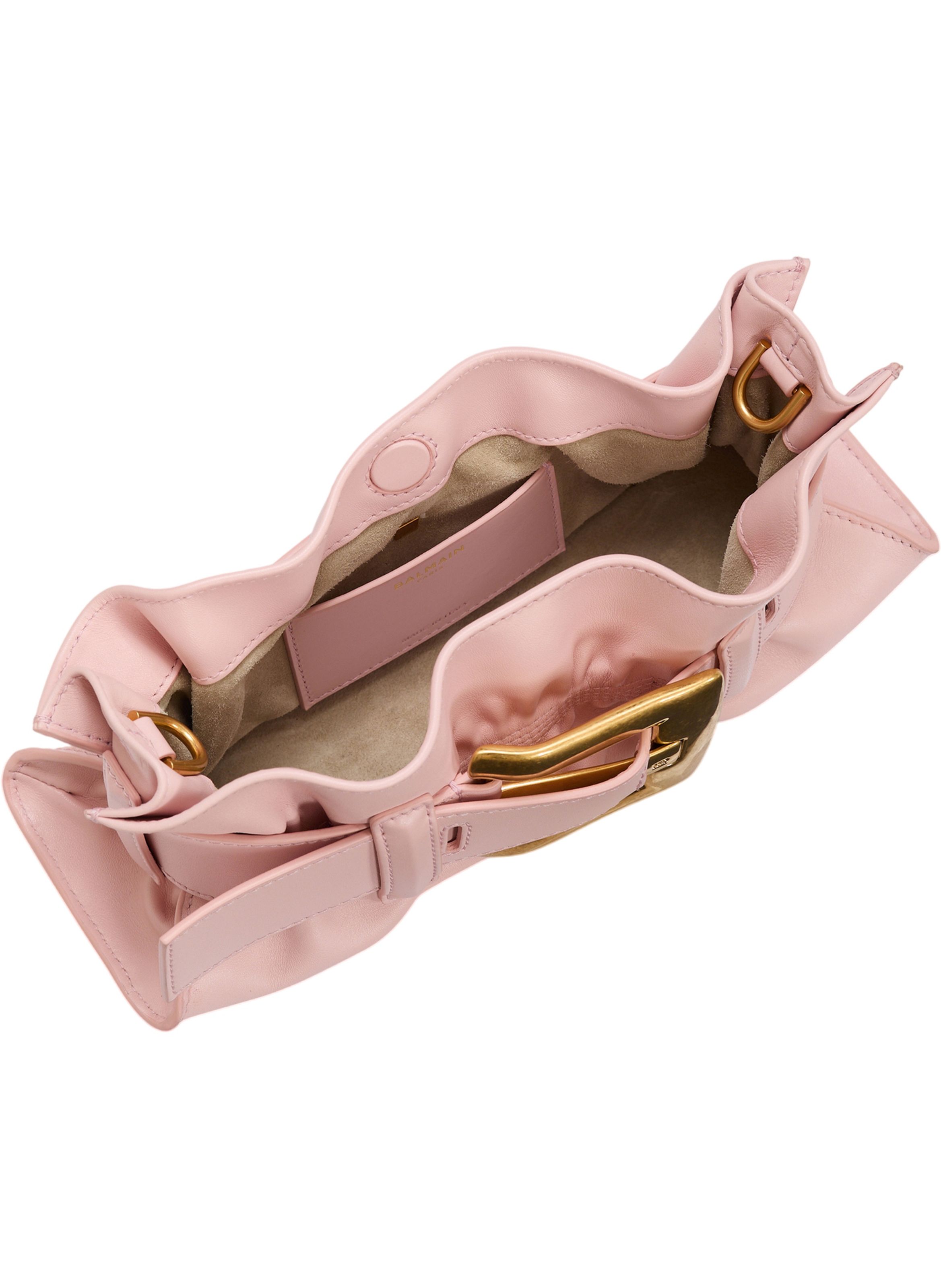 Sac anthem mini en cuir lisse BALMAIN Rose