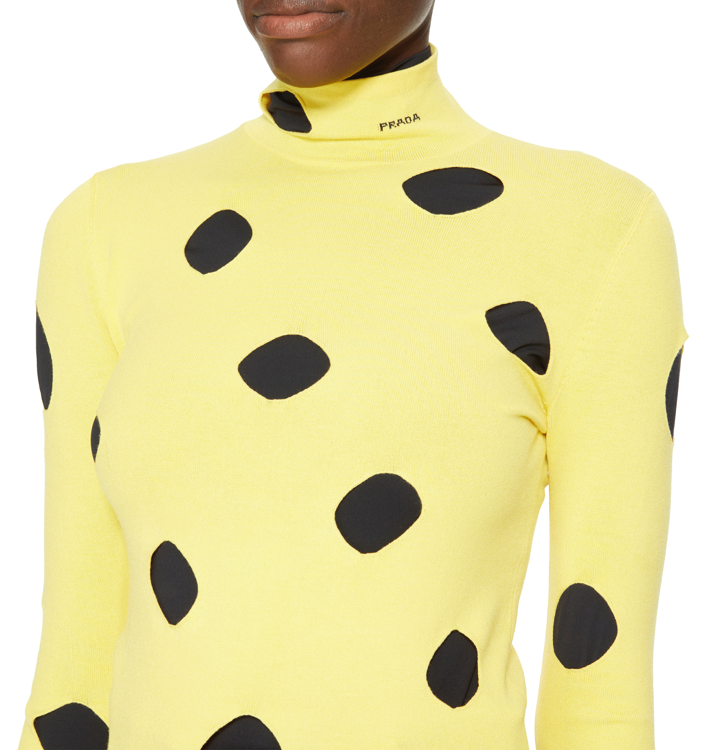 Strickpullover mit Ausschnitten PRADA Gelb