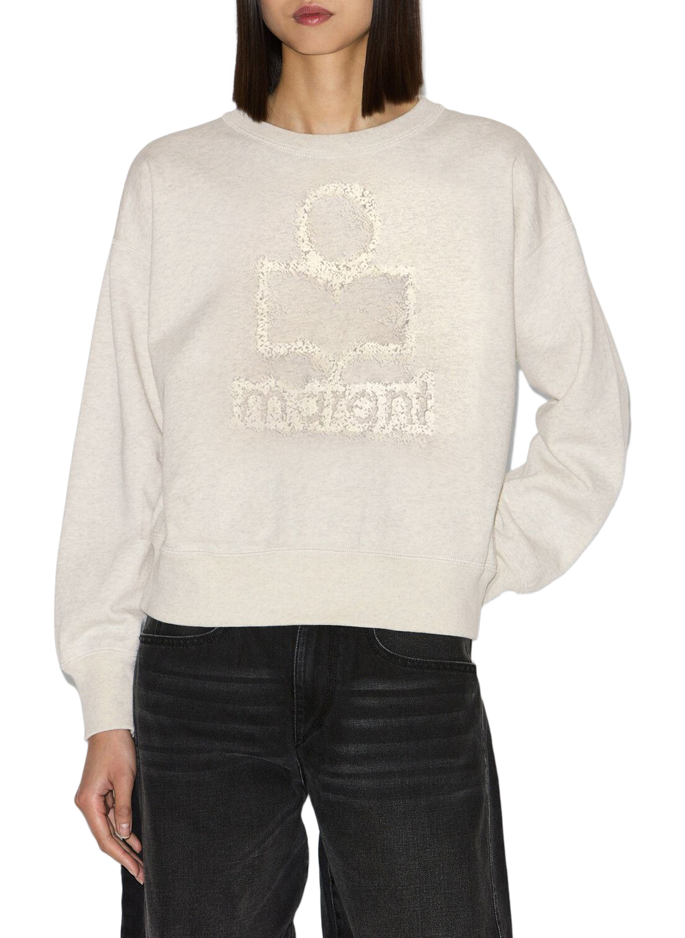 Sweat-shirt mobyli en coton molletonné ISABEL MARANT Blanc
