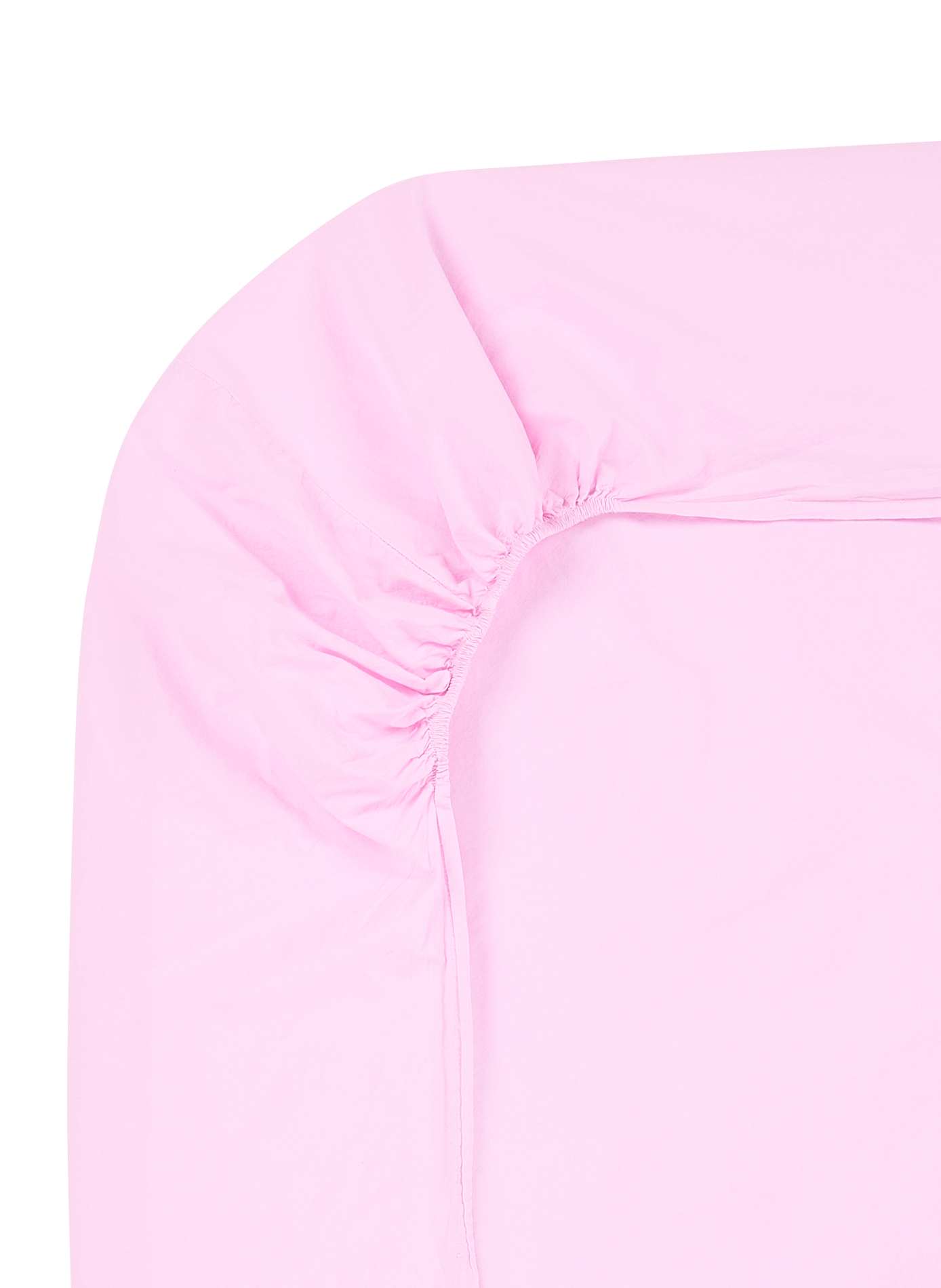 Fitted sheet in washed cotton percale. AU PRINTEMPS PARIS Pink