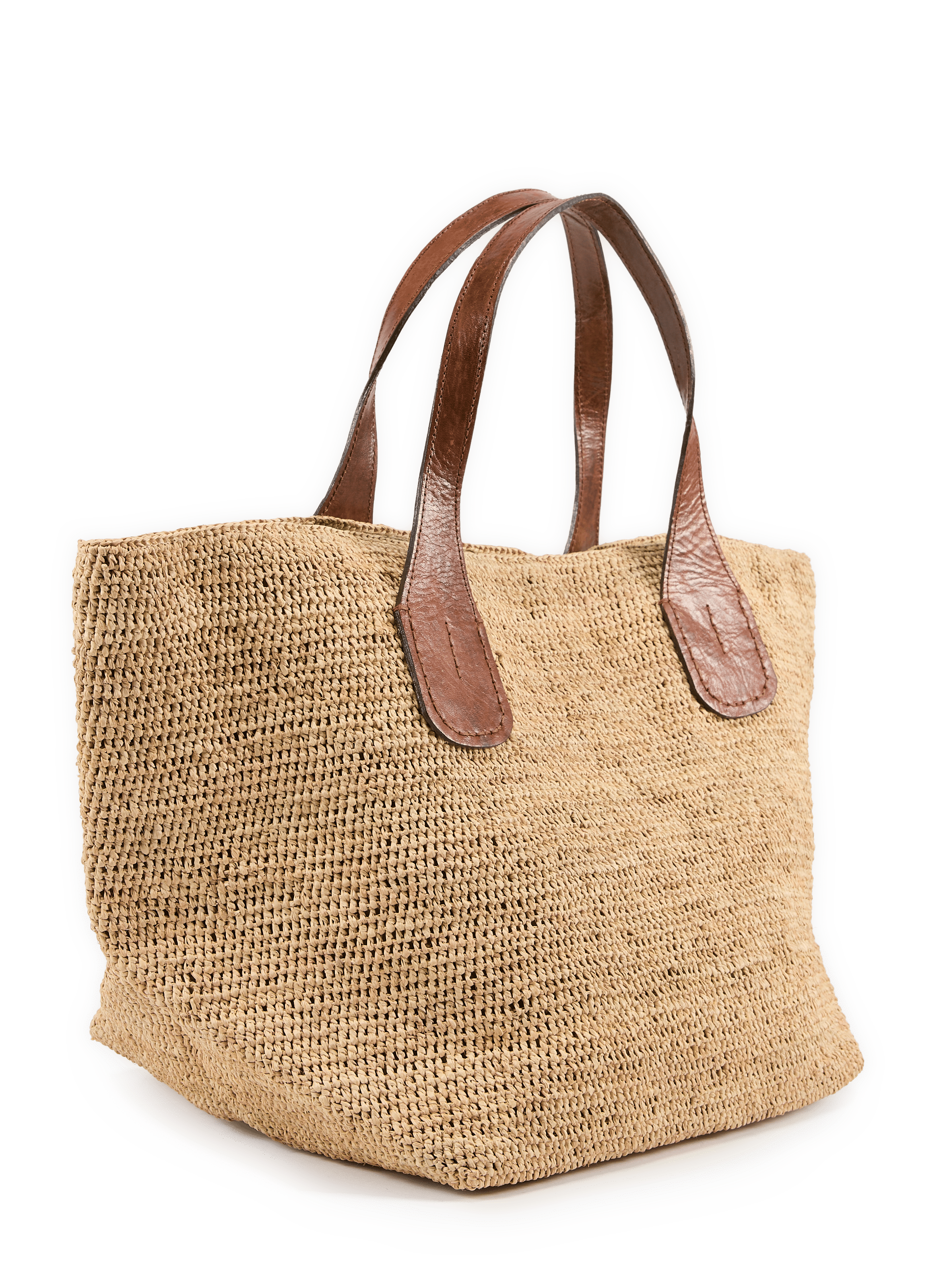 Tokyo II raffia and cotton bag IBELIV Beige