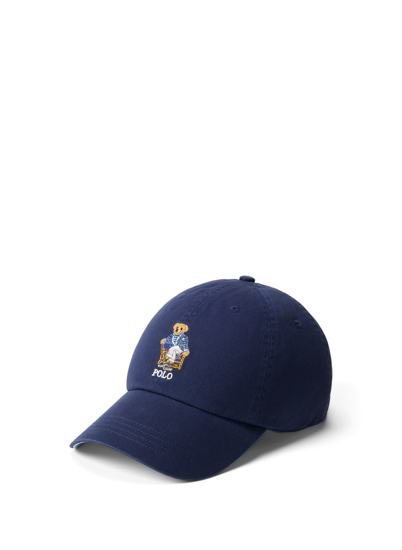 Bear embroidered logo cotton cap POLO RALPH LAUREN Blue