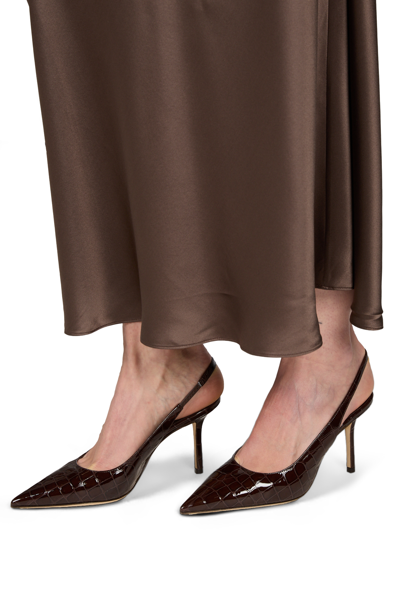 Sling-back Love 85 vernies imprimé crocodile JIMMY CHOO Marron