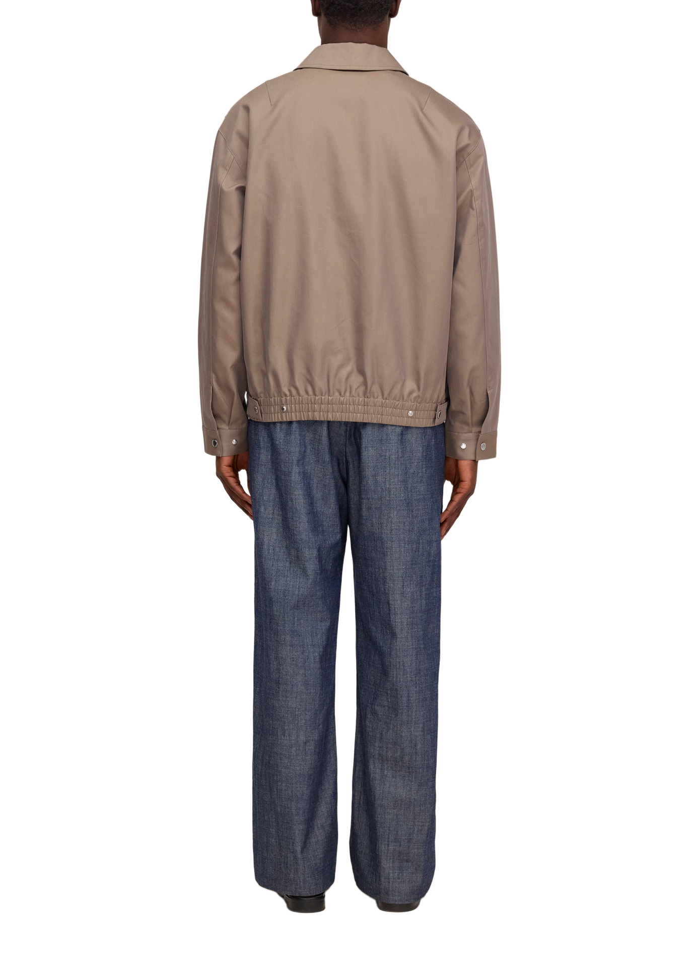 Solid jacket with elastic hem in blended cotton. NN.07 Brown