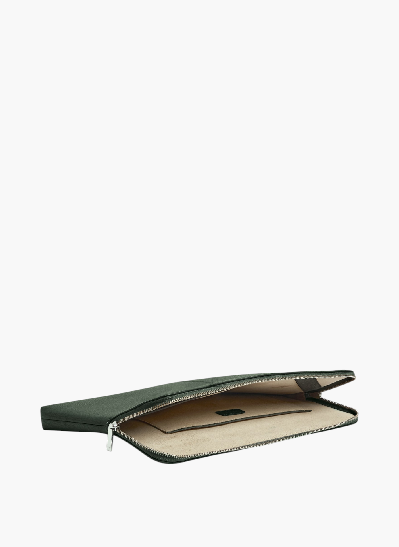 Pochette ordinateur 14" en cuir grainé LE TANNEUR Vert