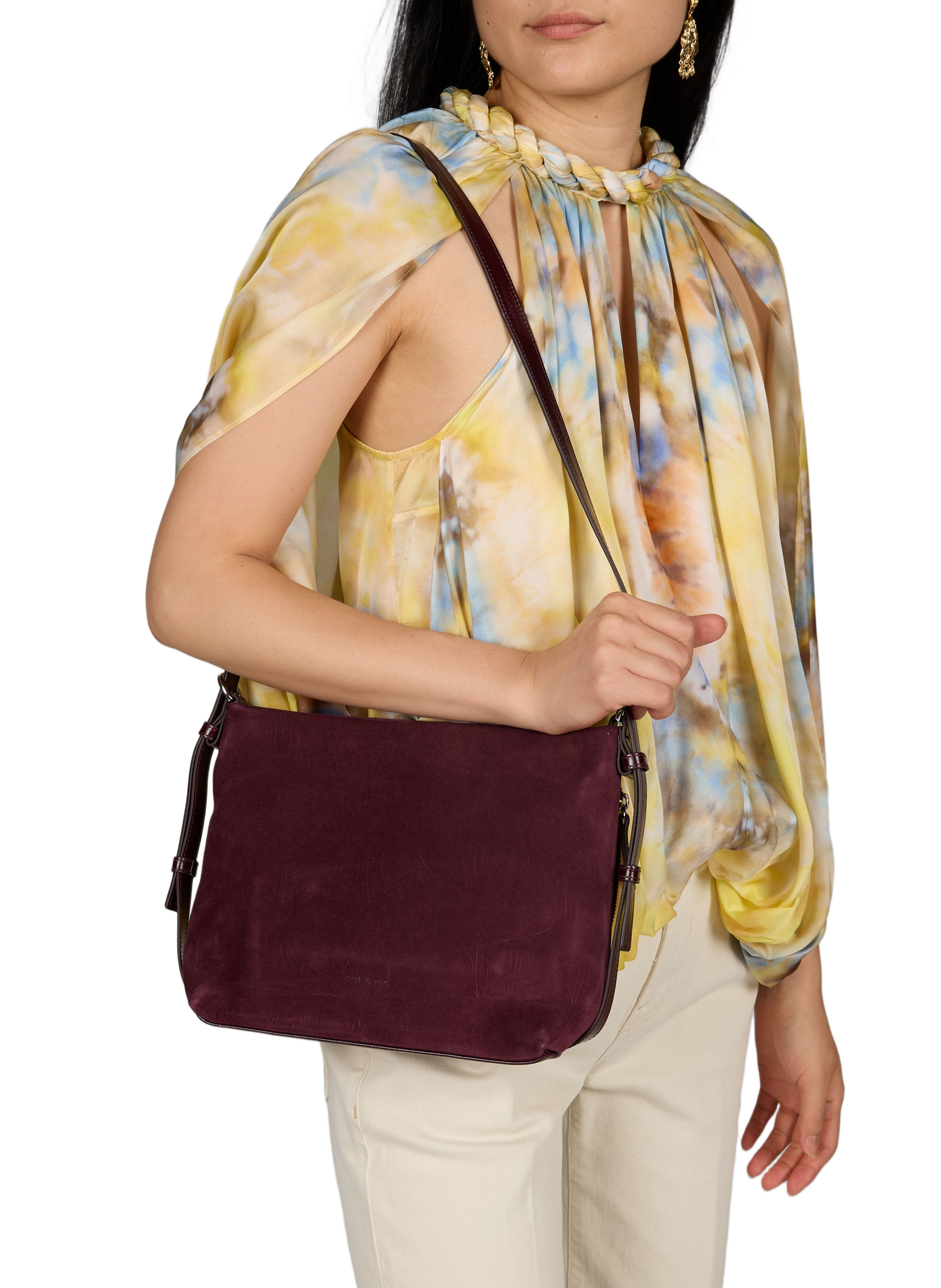 Leather shoulder bag NAT & NIN Purple