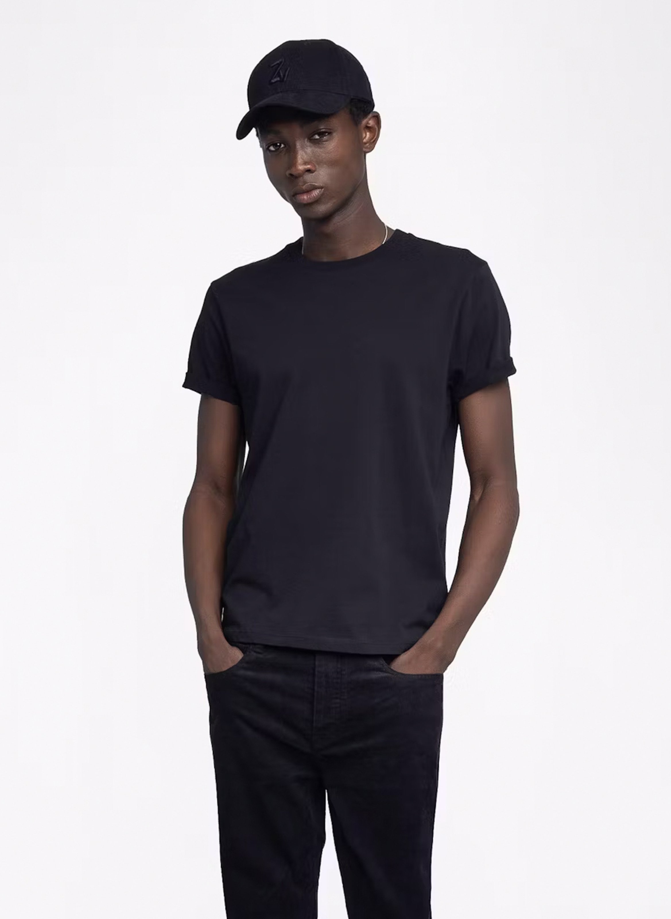 Tee-shirt col rond en coton tommy ZADIG&VOLTAIRE Noir