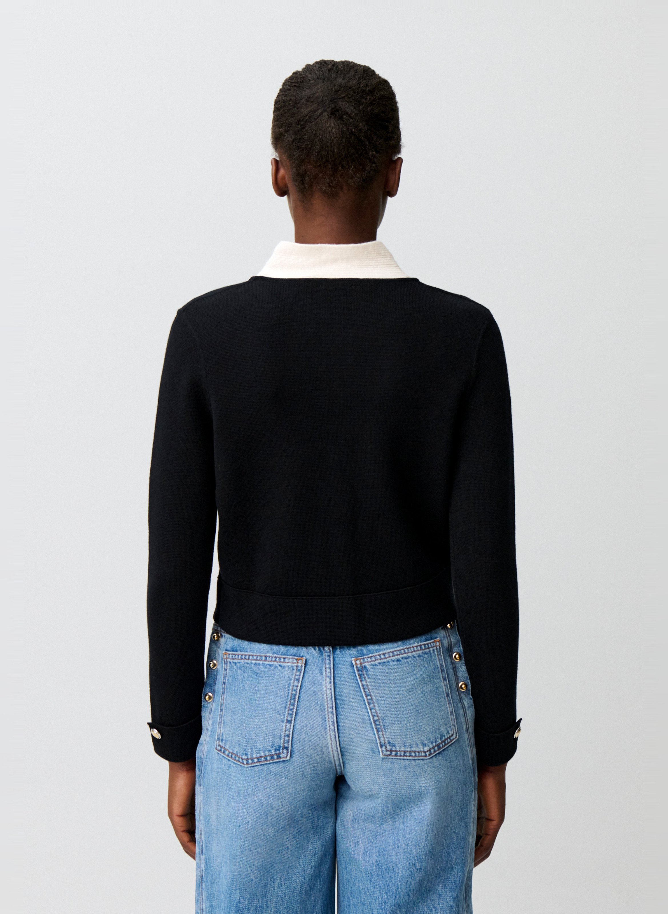 Cardigan ajusté en laine et coton CLAUDIE PIERLOT Multicolore