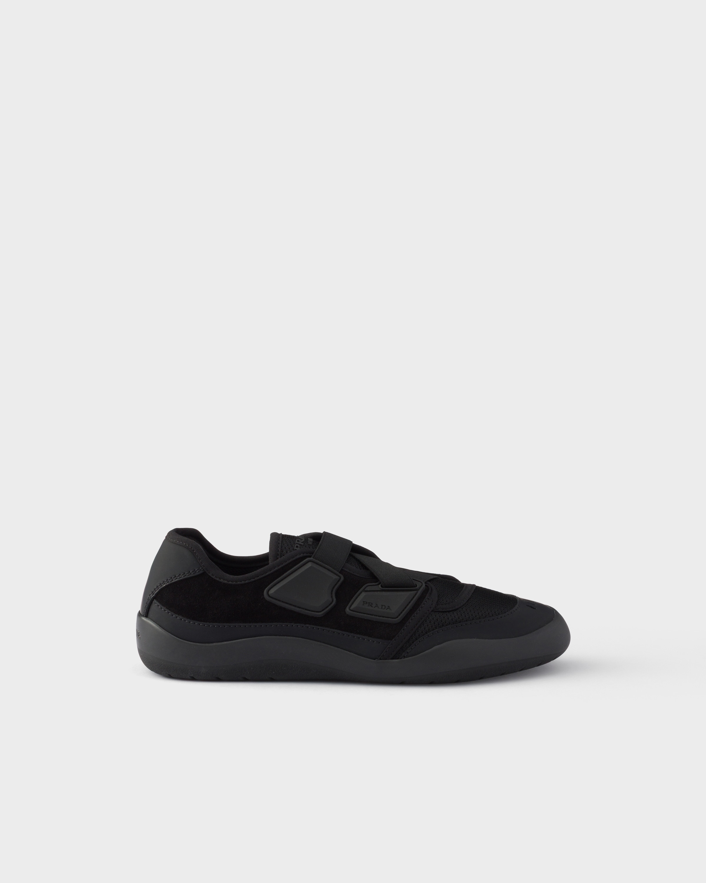 Sneakers speedrock en mesh technique et cuir PRADA Noir