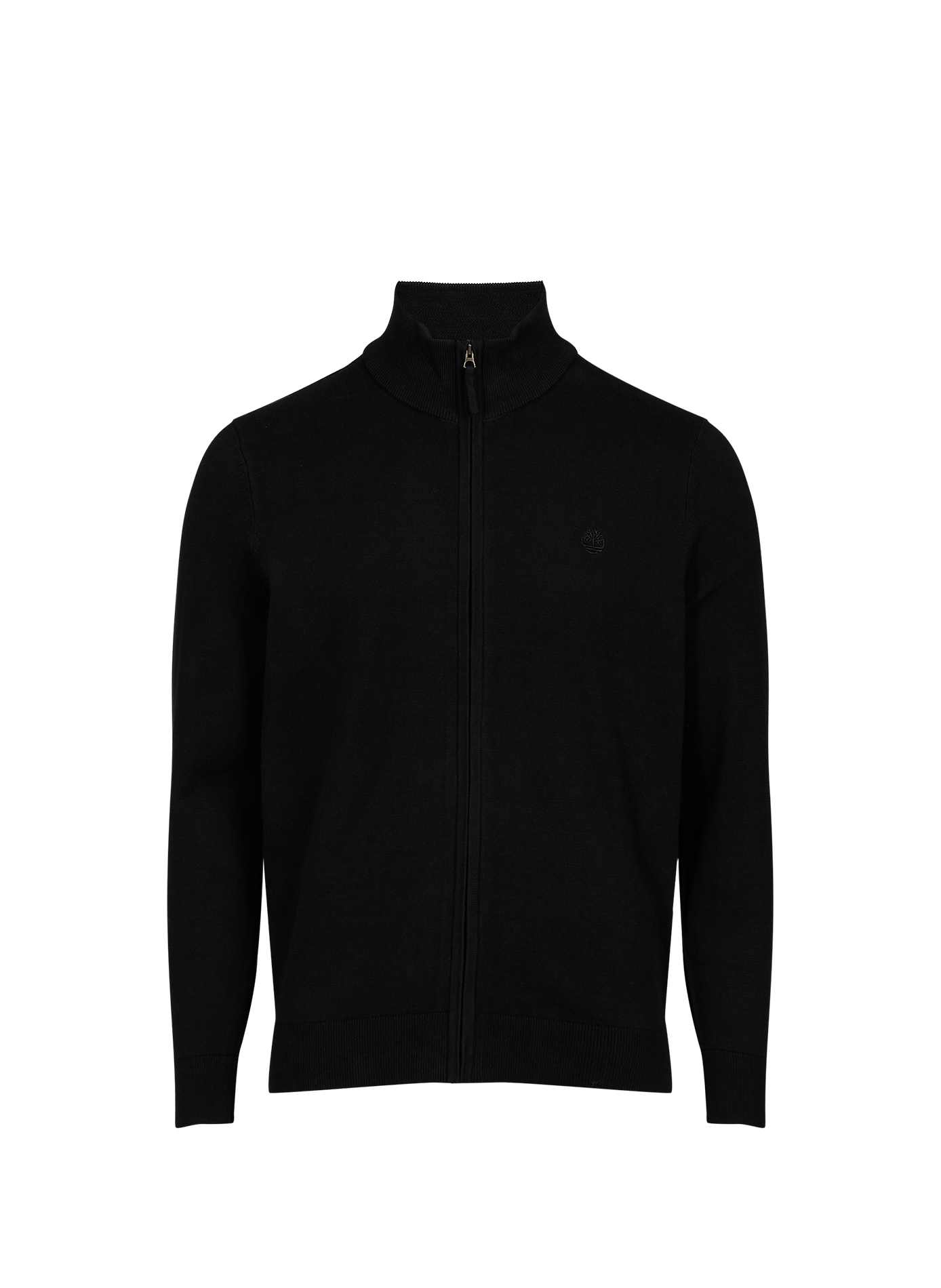 Straight zip-up cotton sweater TIMBERLAND Black
