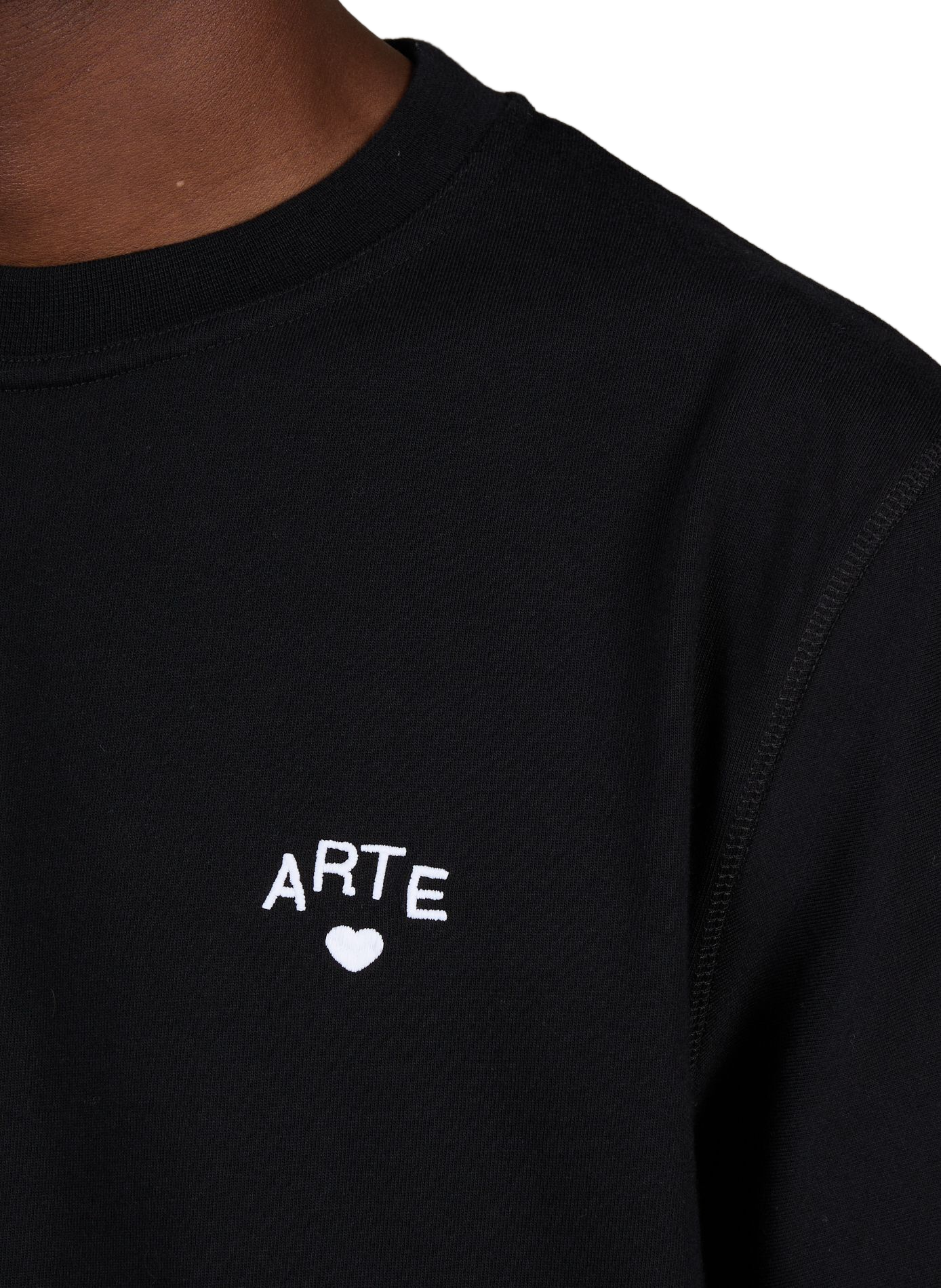 Oversize Rundhalsausschnitt T-Shirt aus Baumwolle ARTE ANTWERP Schwarz