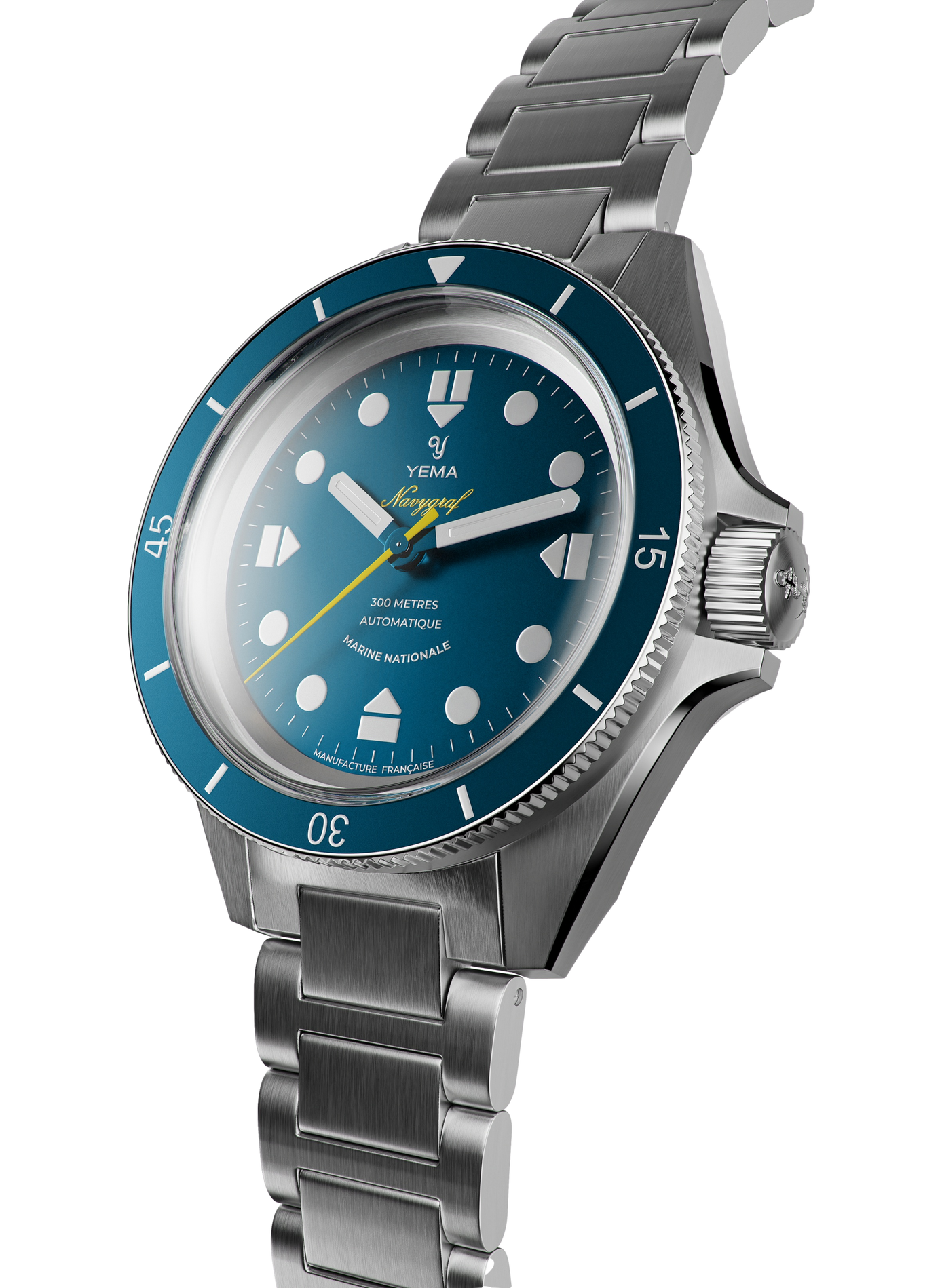 Montre automatique Navygraf Marine Nationale CMM.10 en acier inoxydable YEMA Bleu