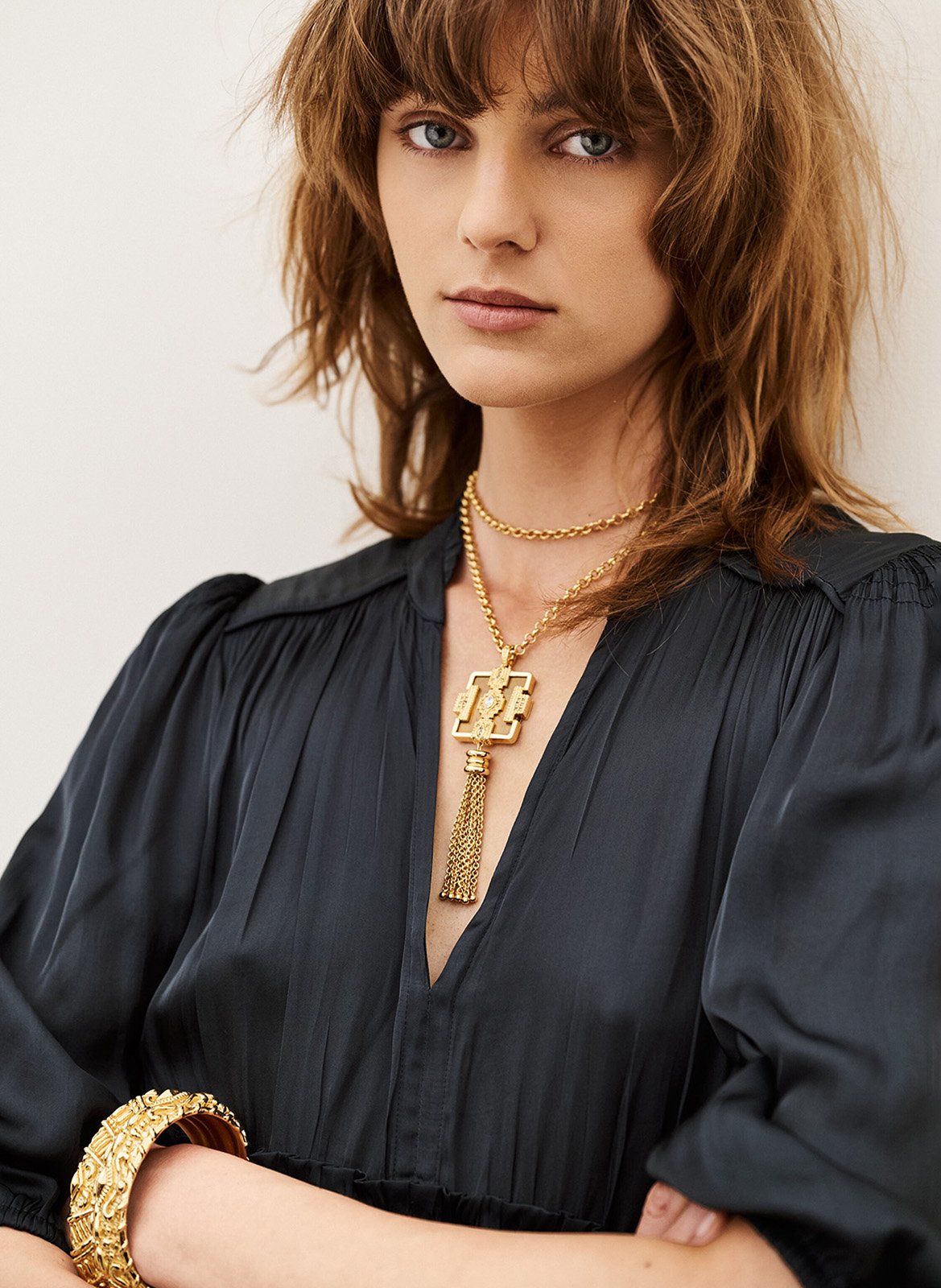 Robe plissée col v cleli BA&SH Bleu