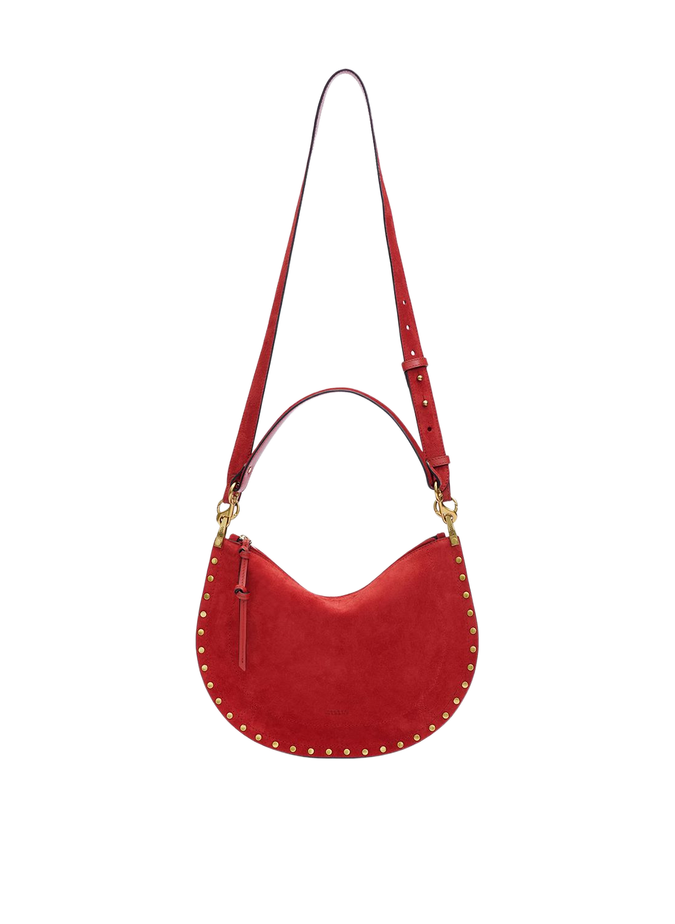 Oskan soft zip leather calf suede bag ISABEL MARANT Red