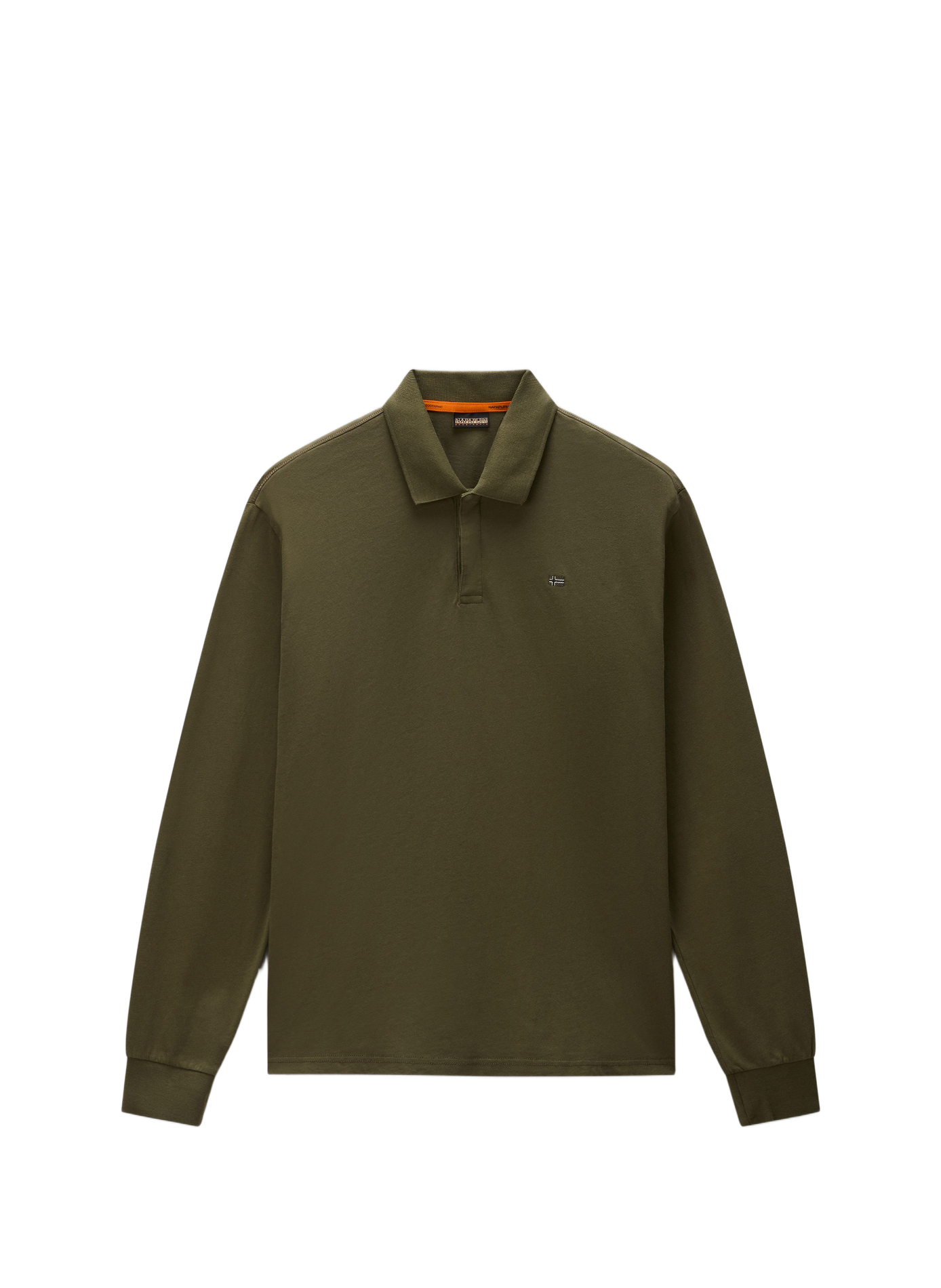 Plain long-sleeved polo shirt NAPAPIJRI Khaki