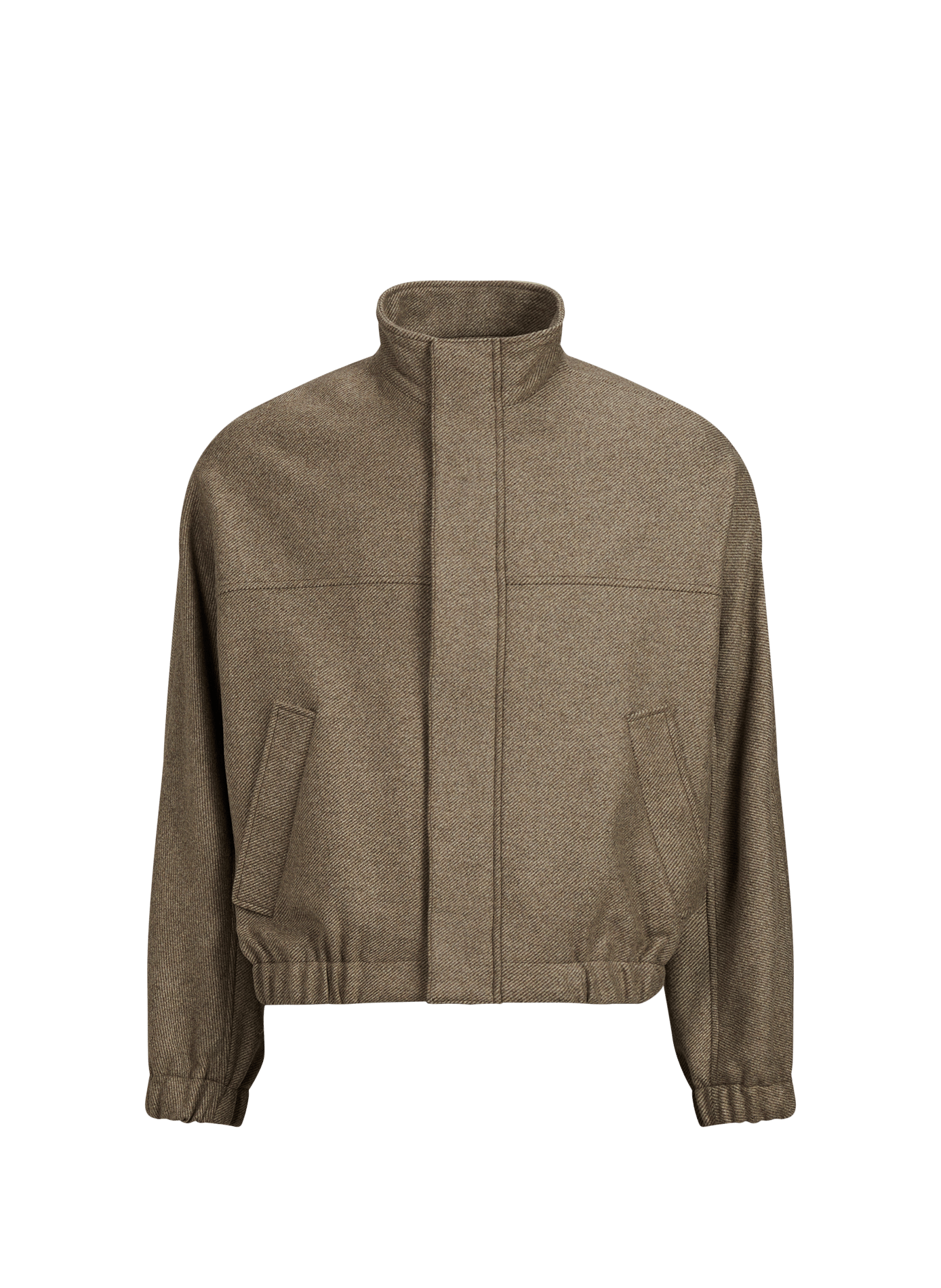Blouson col montant en laine mélangée MAISON KITSUNÉ Vert