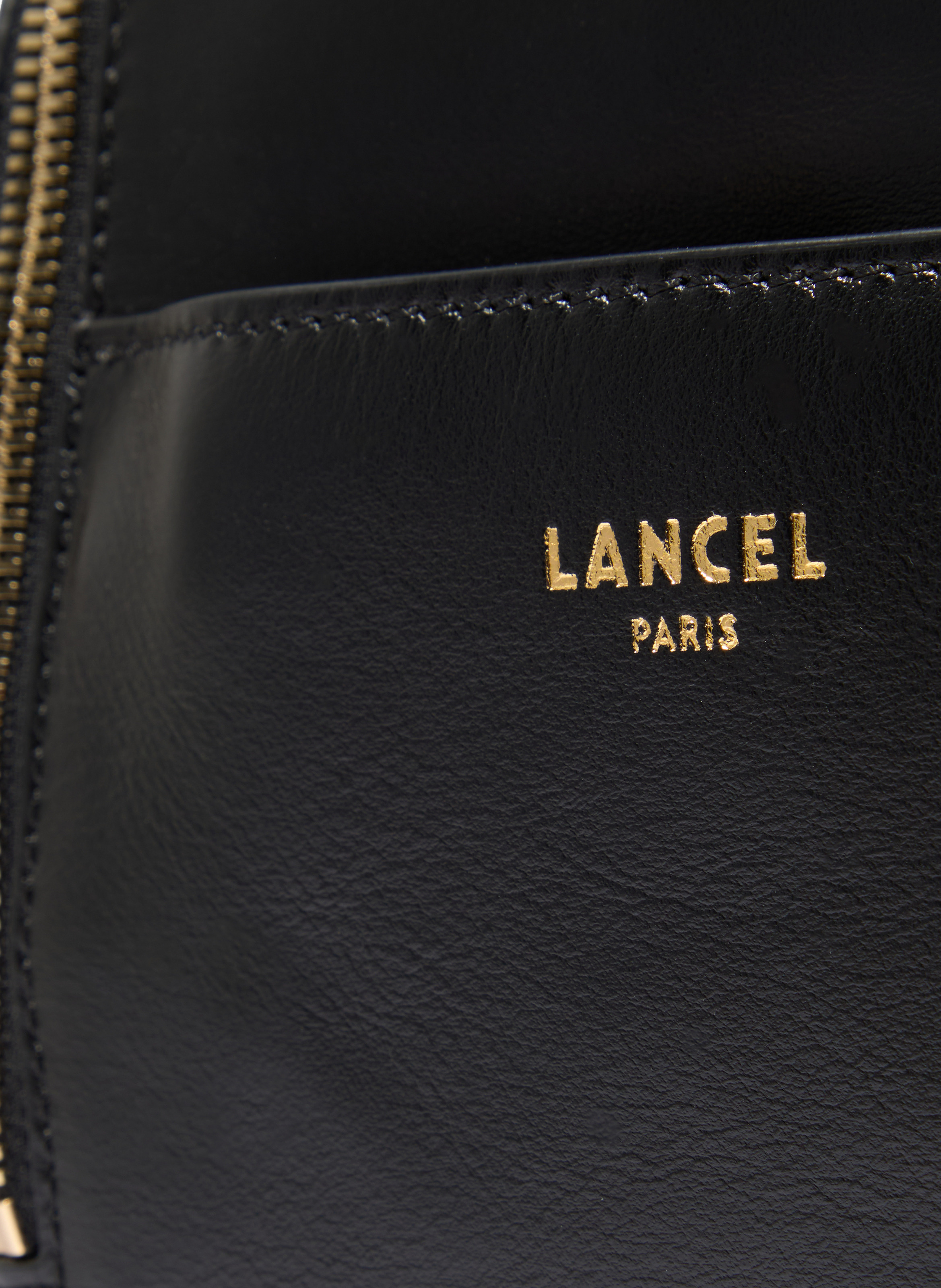 Rugzak met ritssluiting Origami van Lancel in leer. LANCEL Zwart