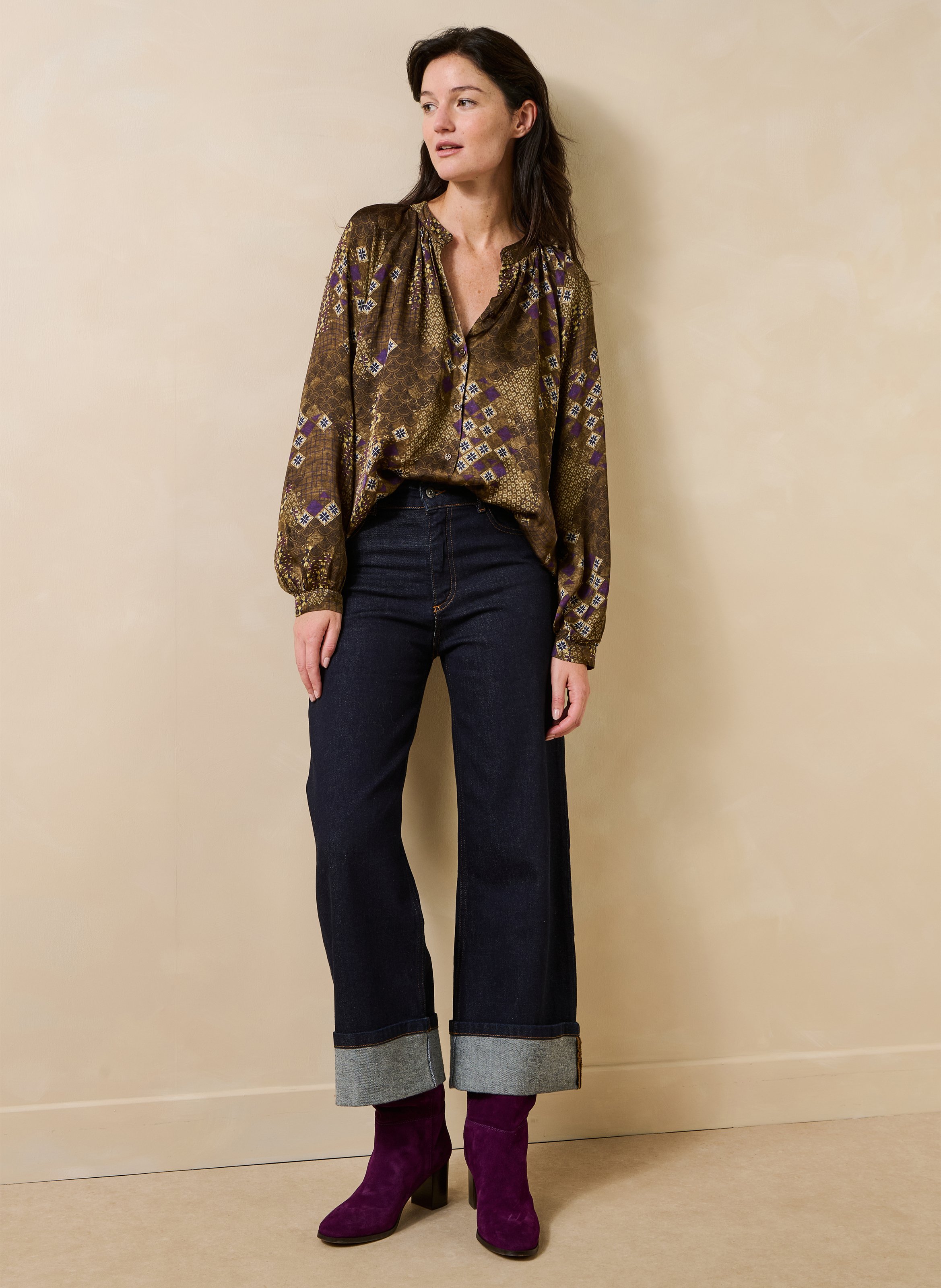 Shirt met ronde hals LA FEE MARABOUTEE Veelkleurig
