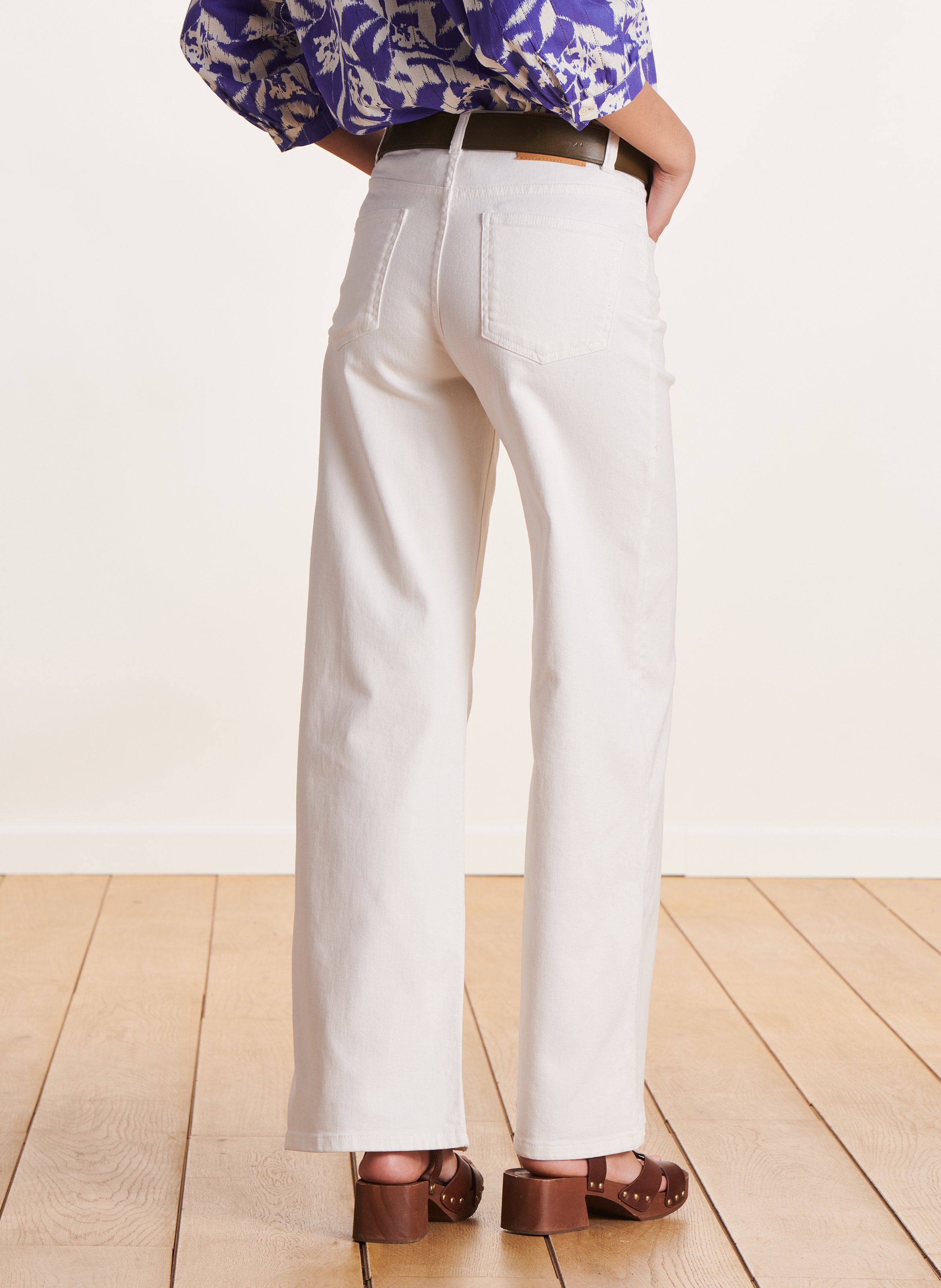 Rechte hoge taille jeans LA FEE MARABOUTEE Wit