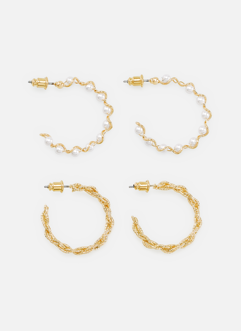 Set of 4 golden hoop earrings AU PRINTEMPS PARIS 