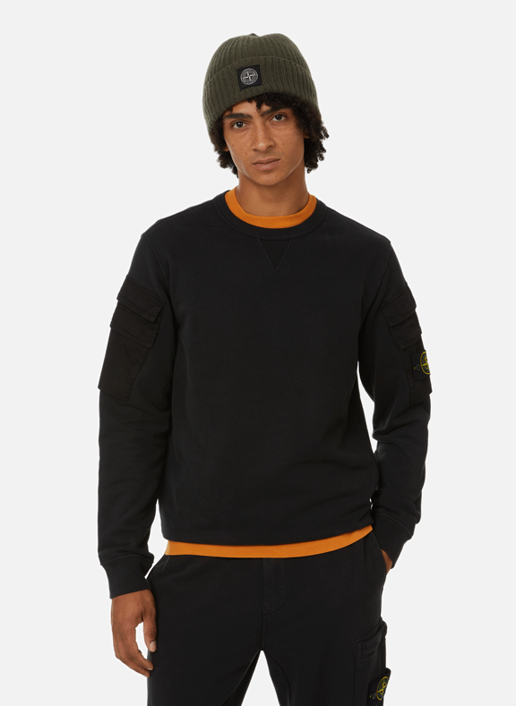 STONE ISLAND Sweatshirt en coton Noir