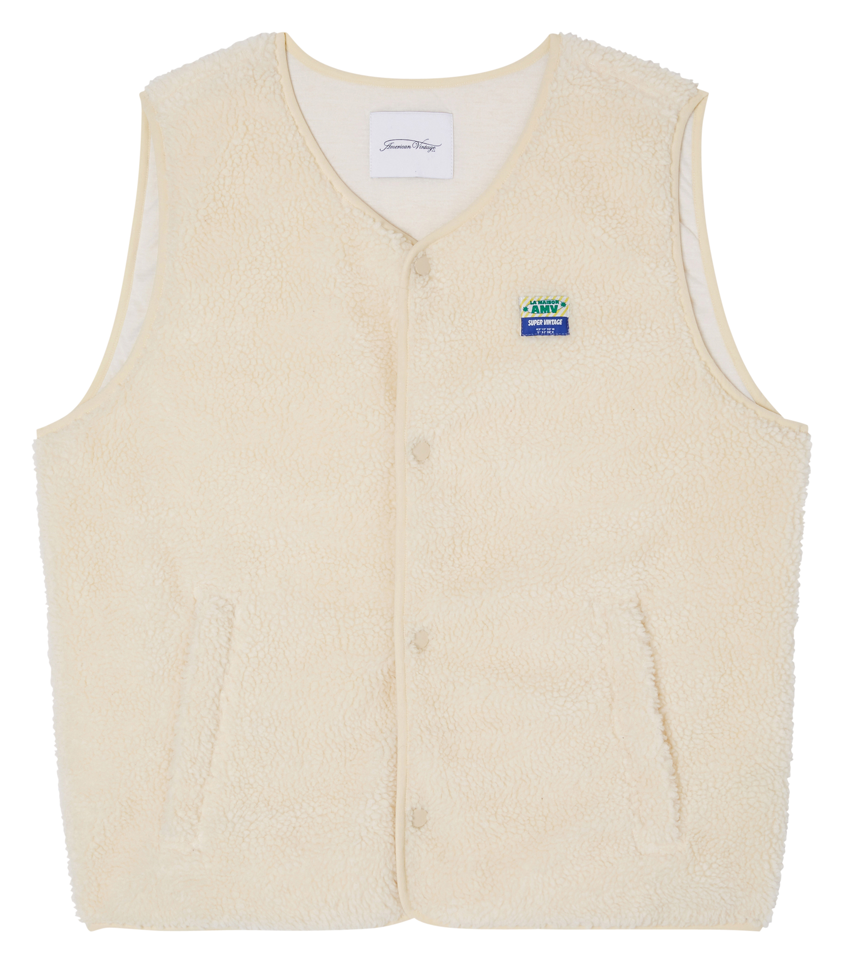 Veste col rond en sherpa hoktown AMERICAN VINTAGE Beige