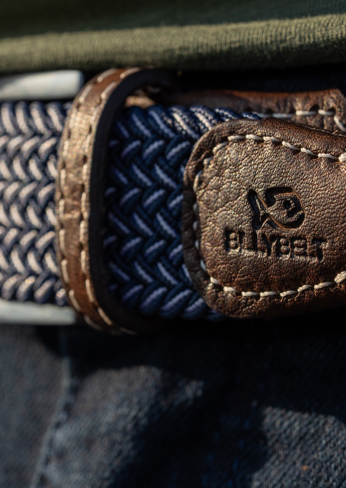 Ceinture tressée élastique multicolore BILLYBELT Bleu