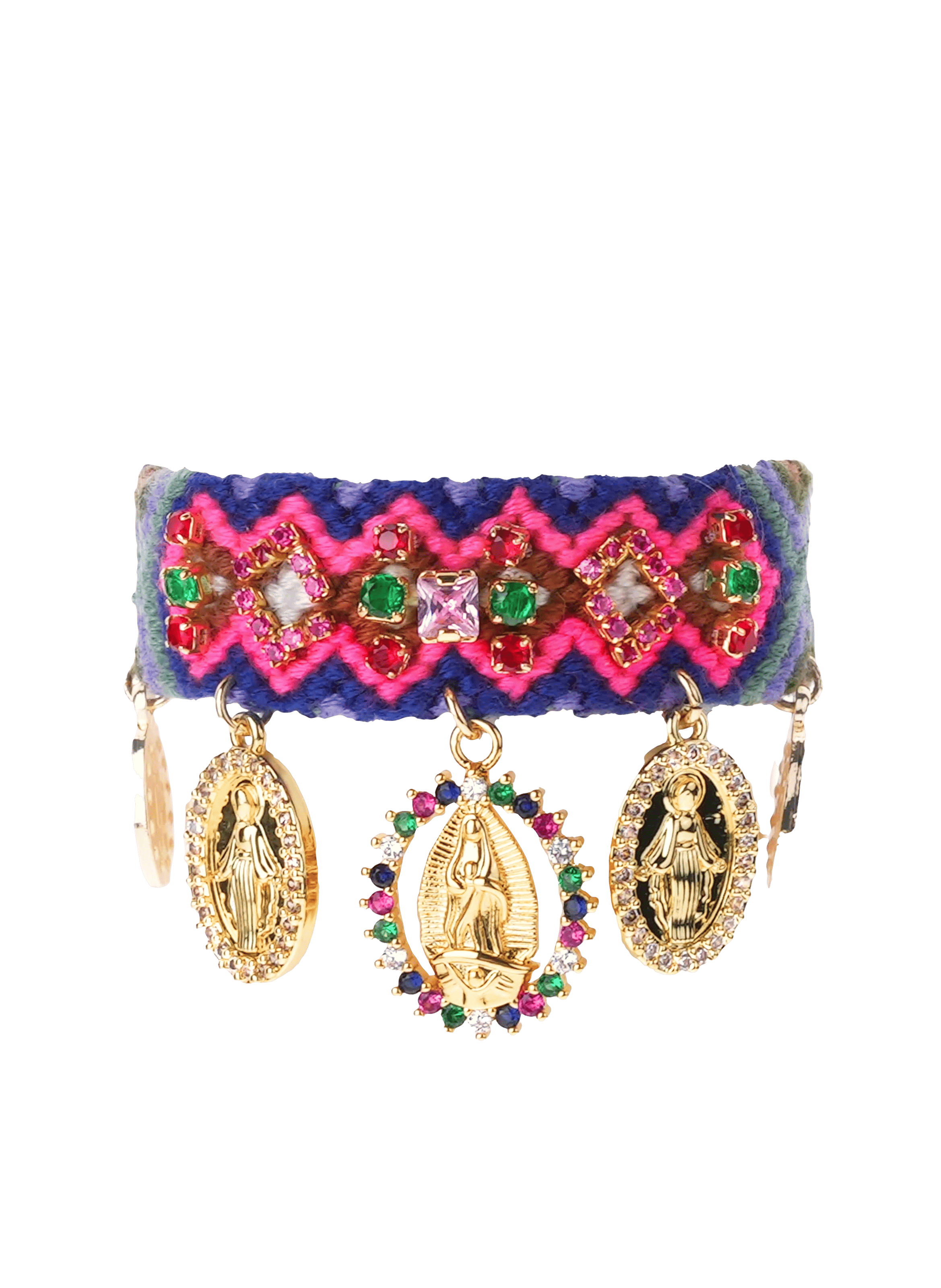 Bracelet tissé avec perles et pampilles cruzes HIPANEMA Violet