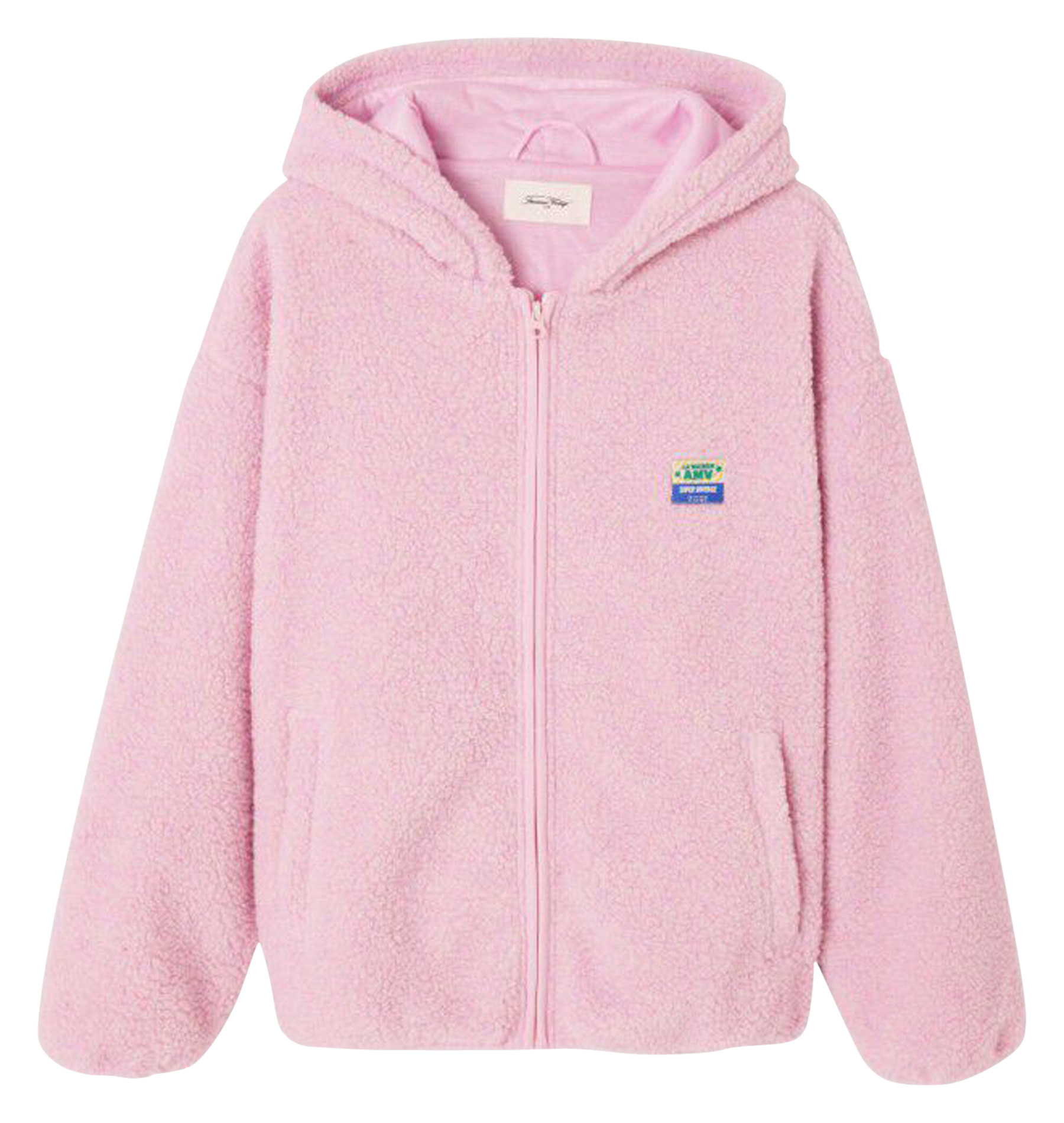 Veste ample polaire à capuche hoktown AMERICAN VINTAGE Rose