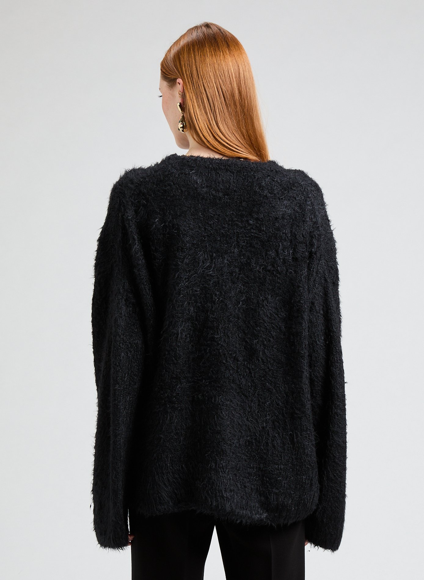 Fluffy silk sweater TOTEME Black