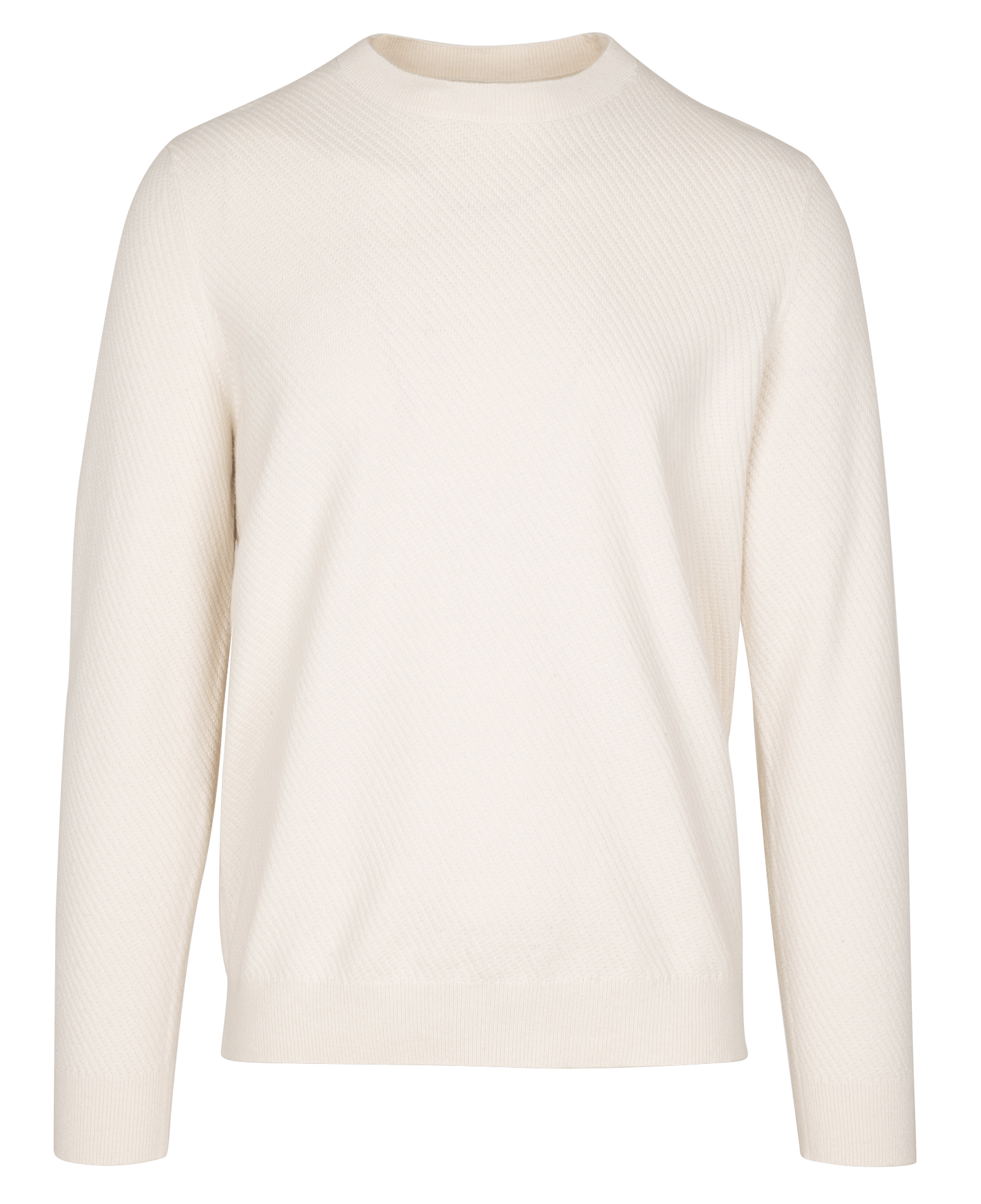 Pull droit col rond à tricot relief IKKS Blanc