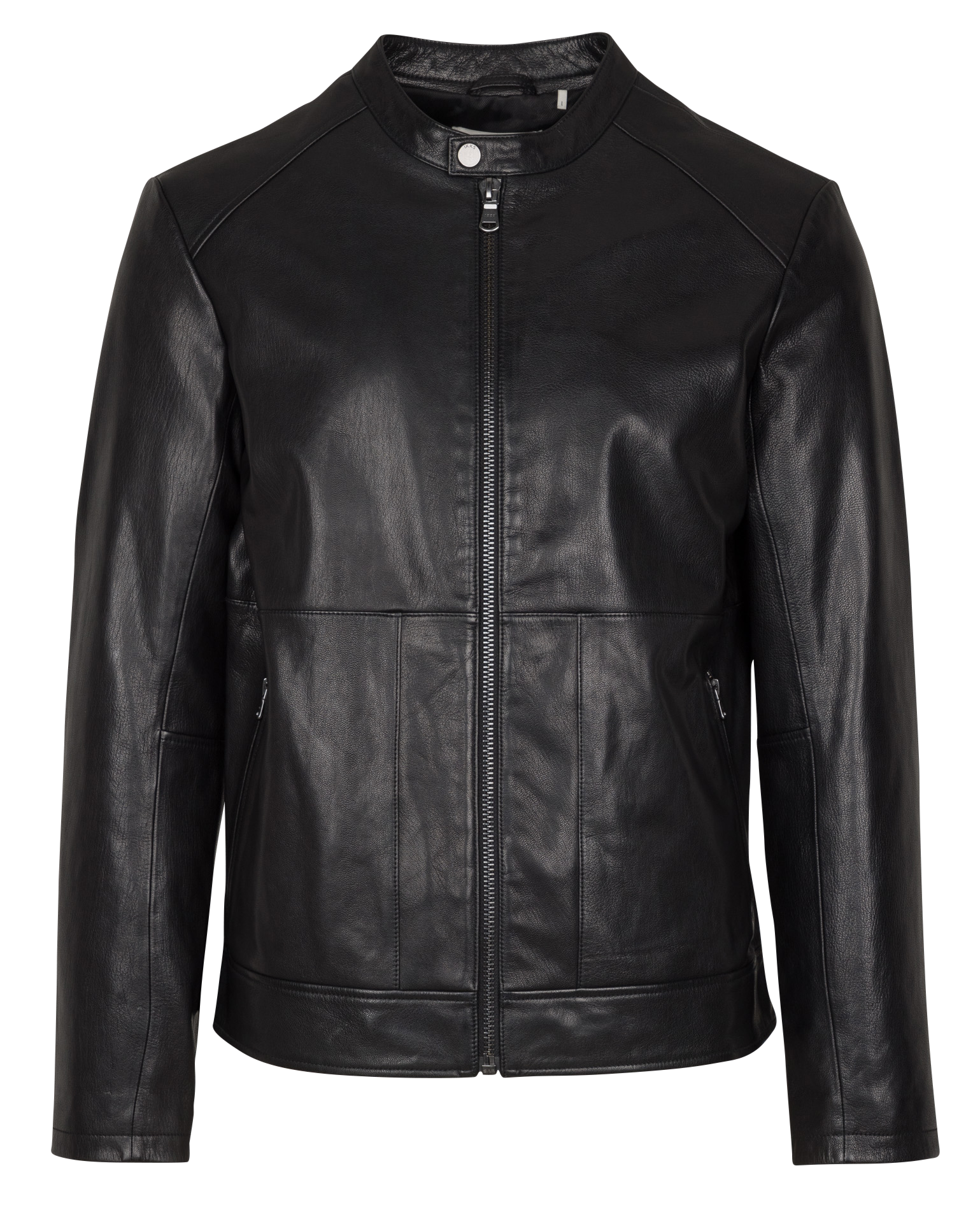 Veste en cuir droite IKKS Noir
