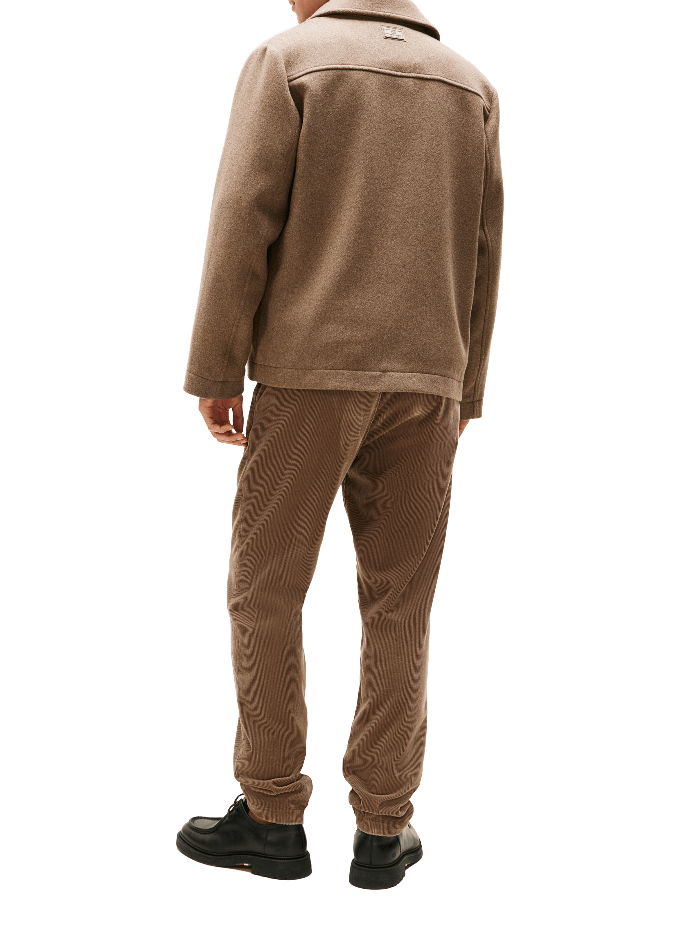 Jacket with classic collar in mixed wool TOMMY HILFIGER Beige