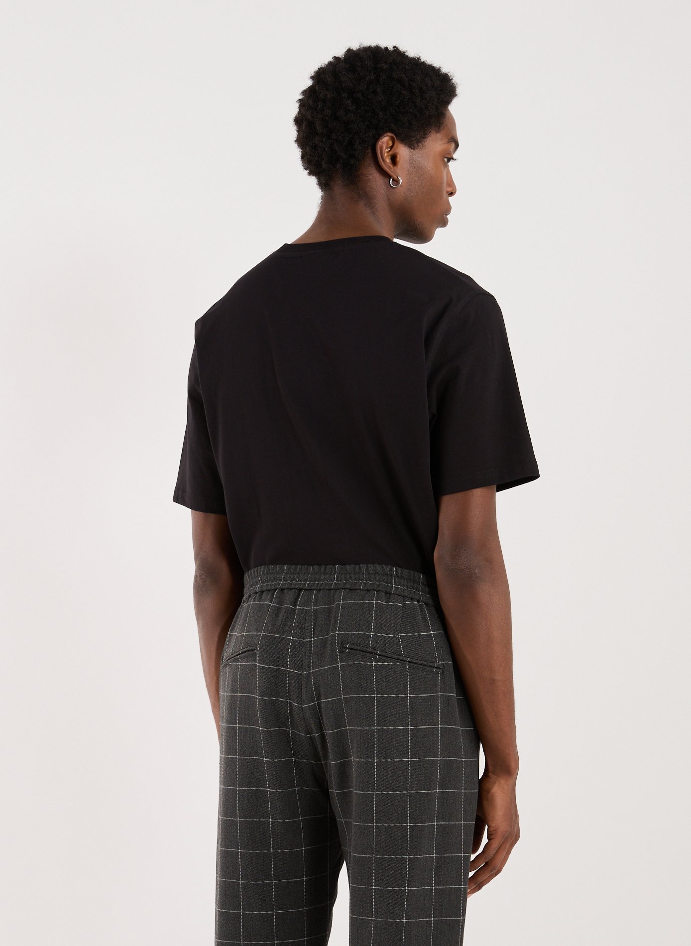 T-shirt droit brodé en coton LES DEUX Noir