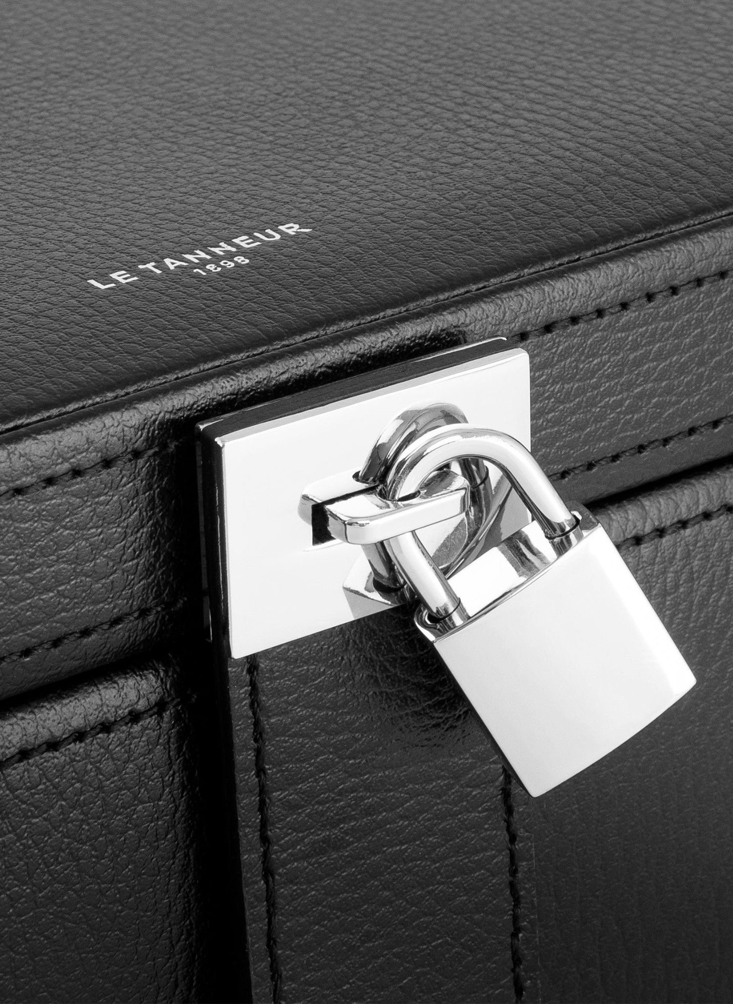 Grande boîte à bijoux en cuir LE TANNEUR Noir