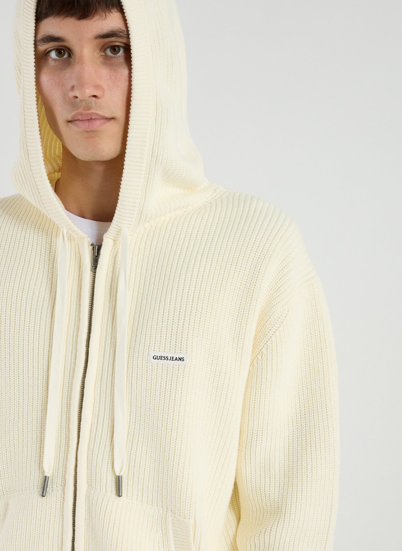 Cotton hoodie GUESS Beige
