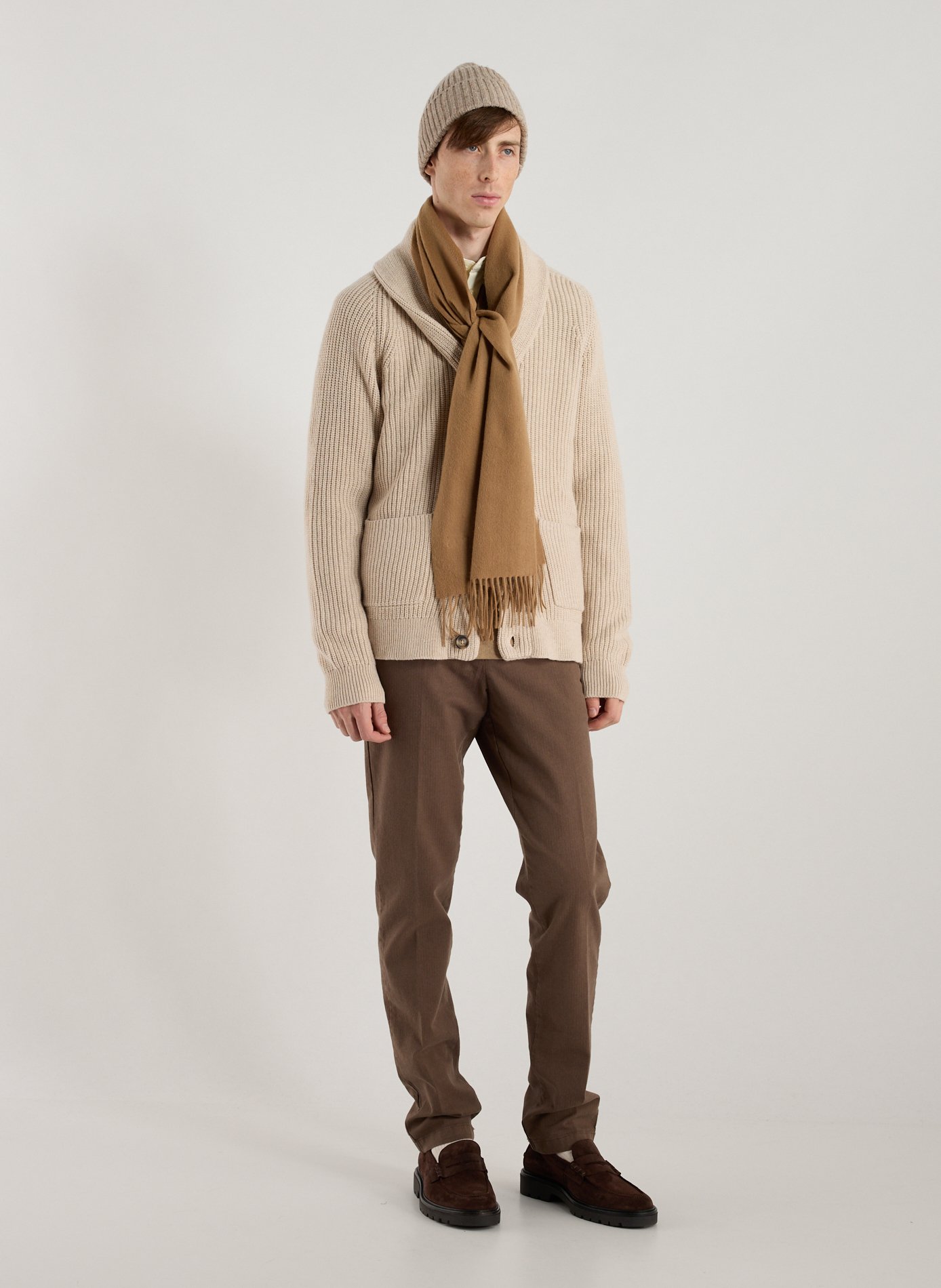 Cotton and wool blend cardigan GANT Beige