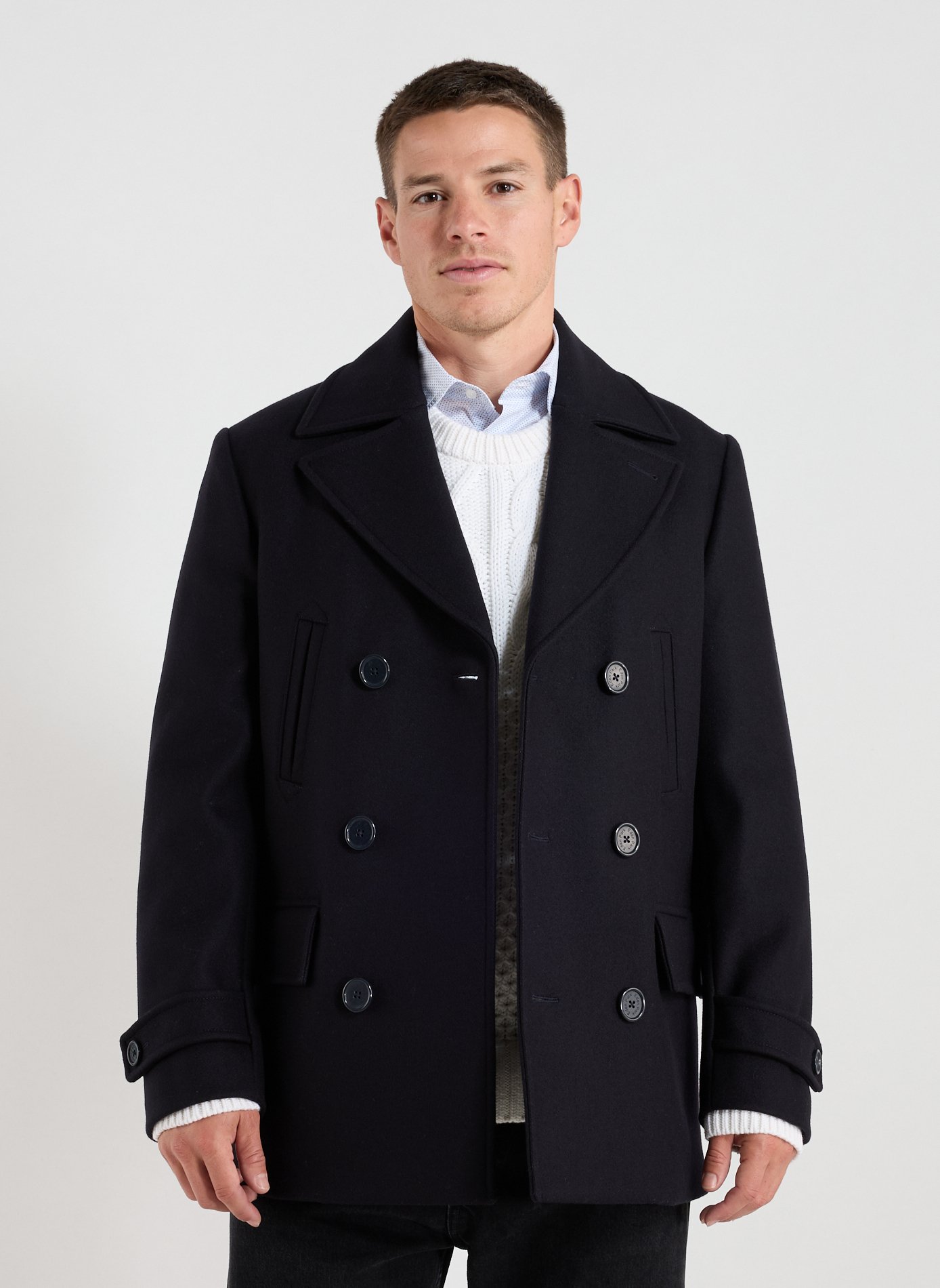 EDEN PARK Manteau court en laine mélangée Bleu