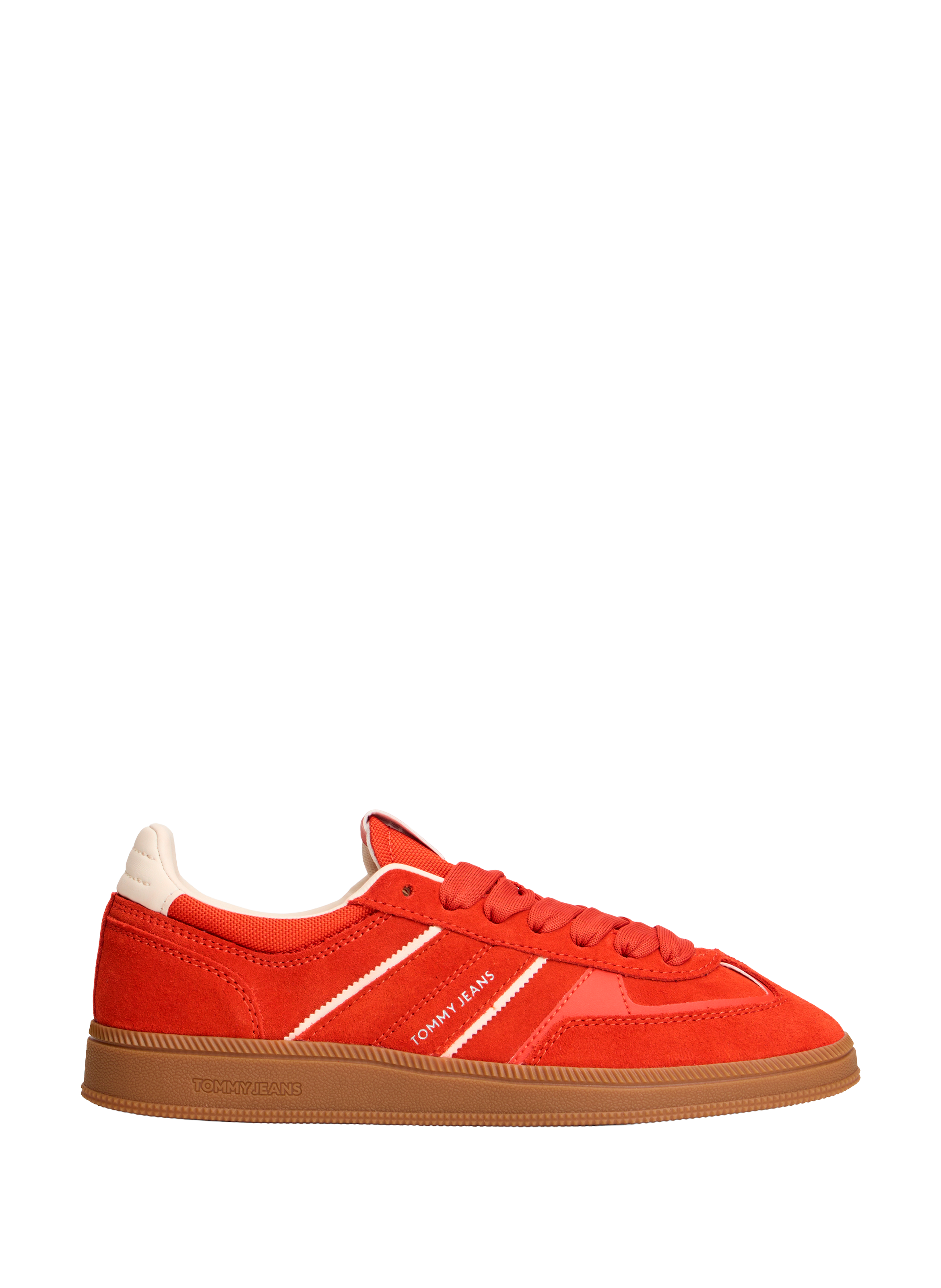 Low lace-up leather sneakers TOMMY HILFIGER Red