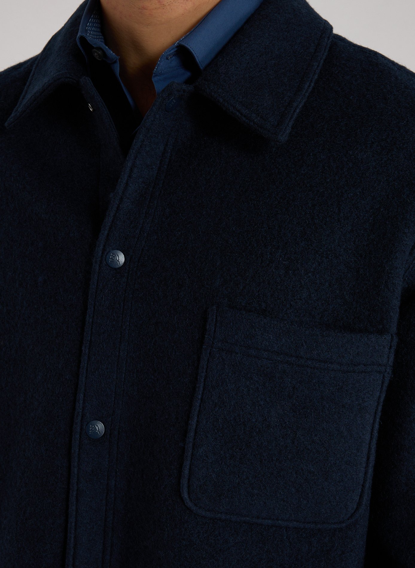 Straight classic collar overshirt AIGLE Blue