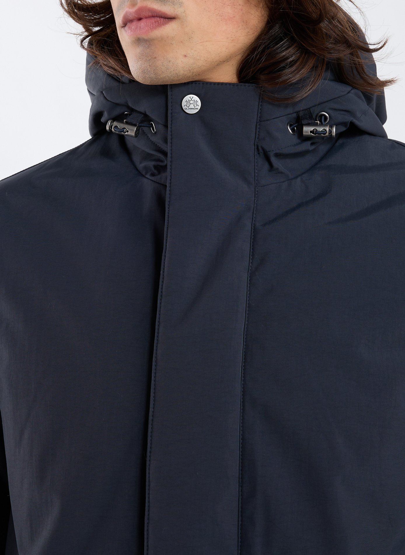 Parka unie à capuche LA MARTINA Bleu
