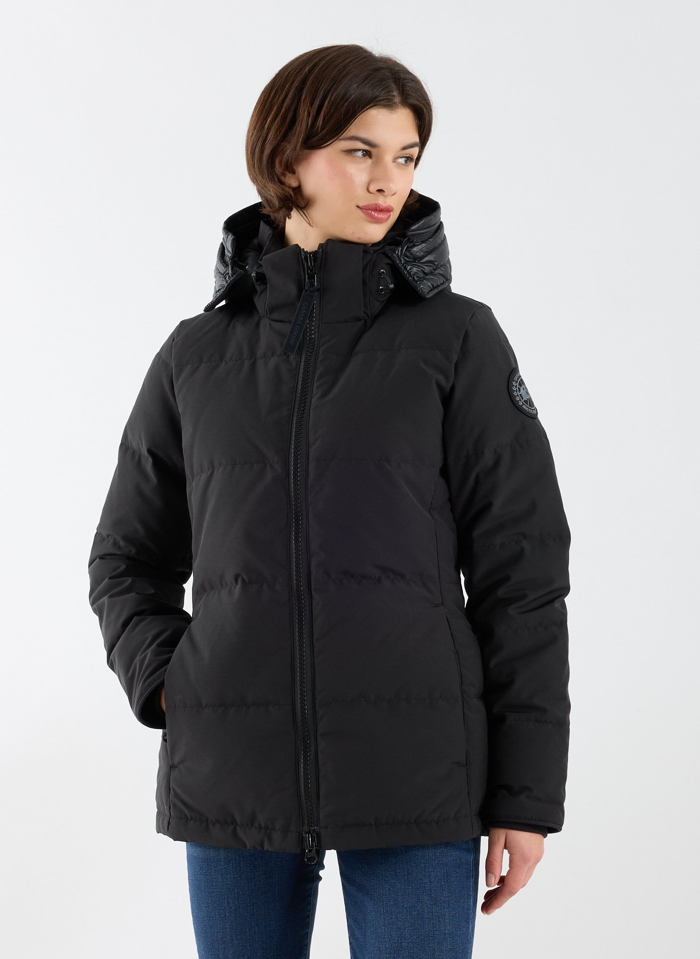 CANADA GOOSE Down jacket with removable hood Grey