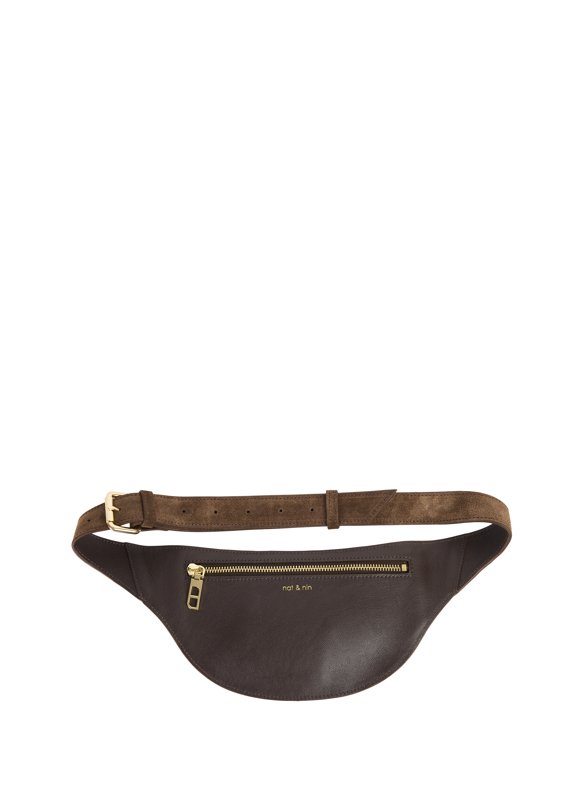 Sac ceinture Arizona en cuir suédé NAT & NIN Marron