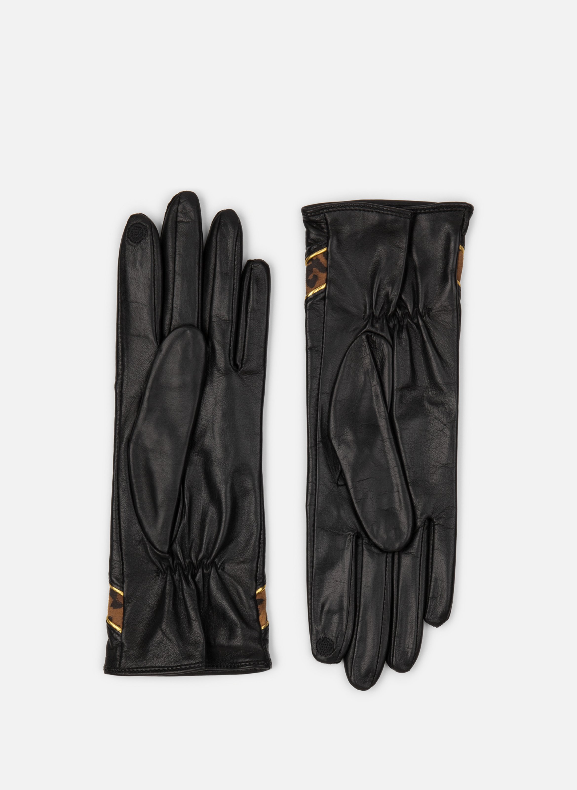Gants en cuir d'agneau lisse LANCASTER Noir