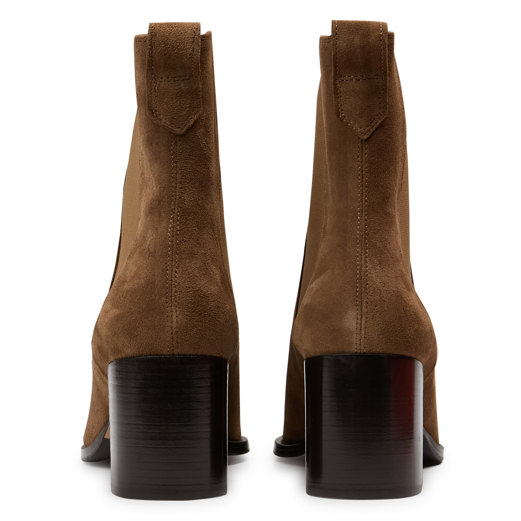 Bottines à talons en cuir velours n°663 RIVECOUR Marron