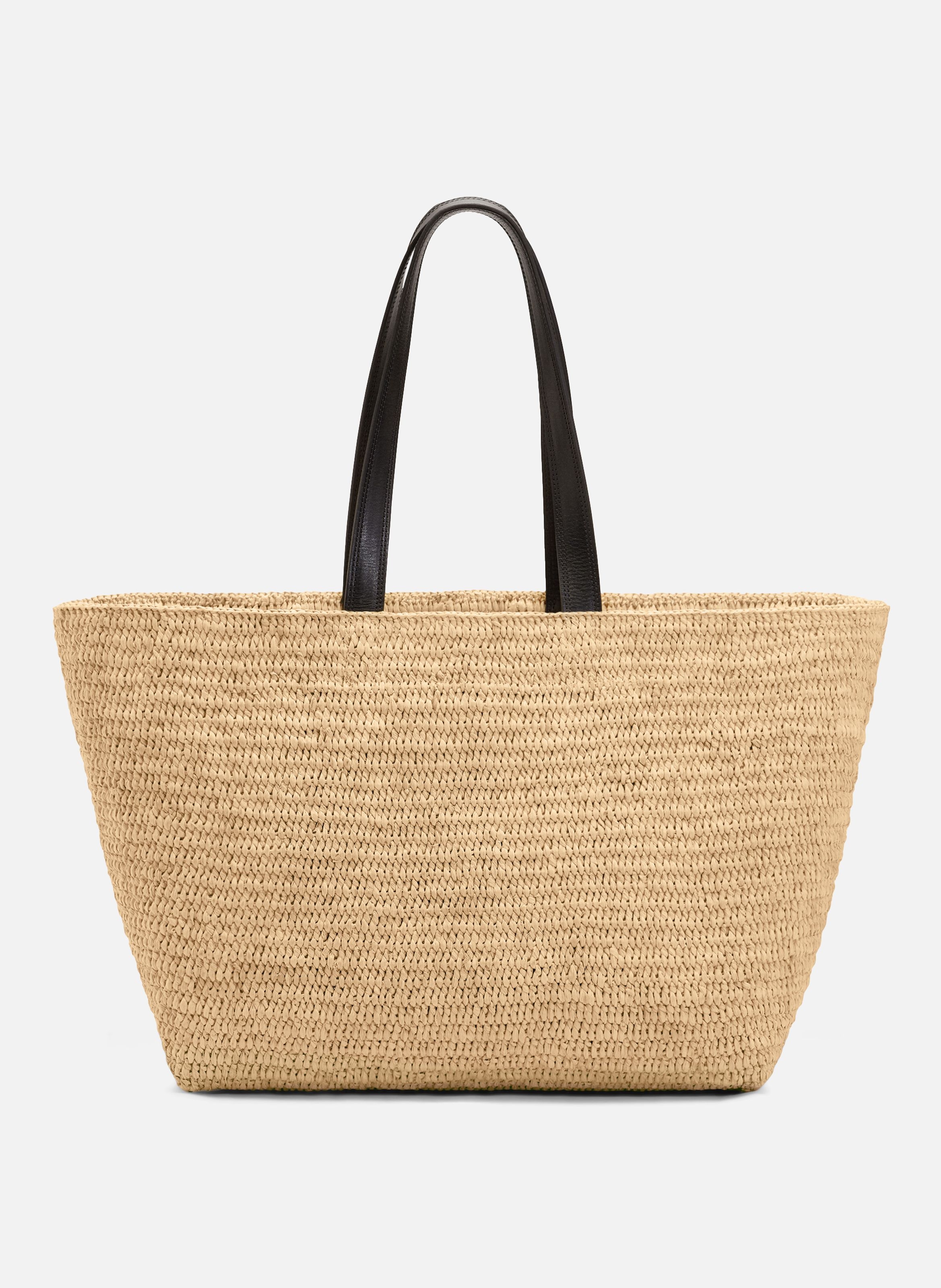 Cabas ami de coeur naturel en raphia unisexe AMI PARIS Beige