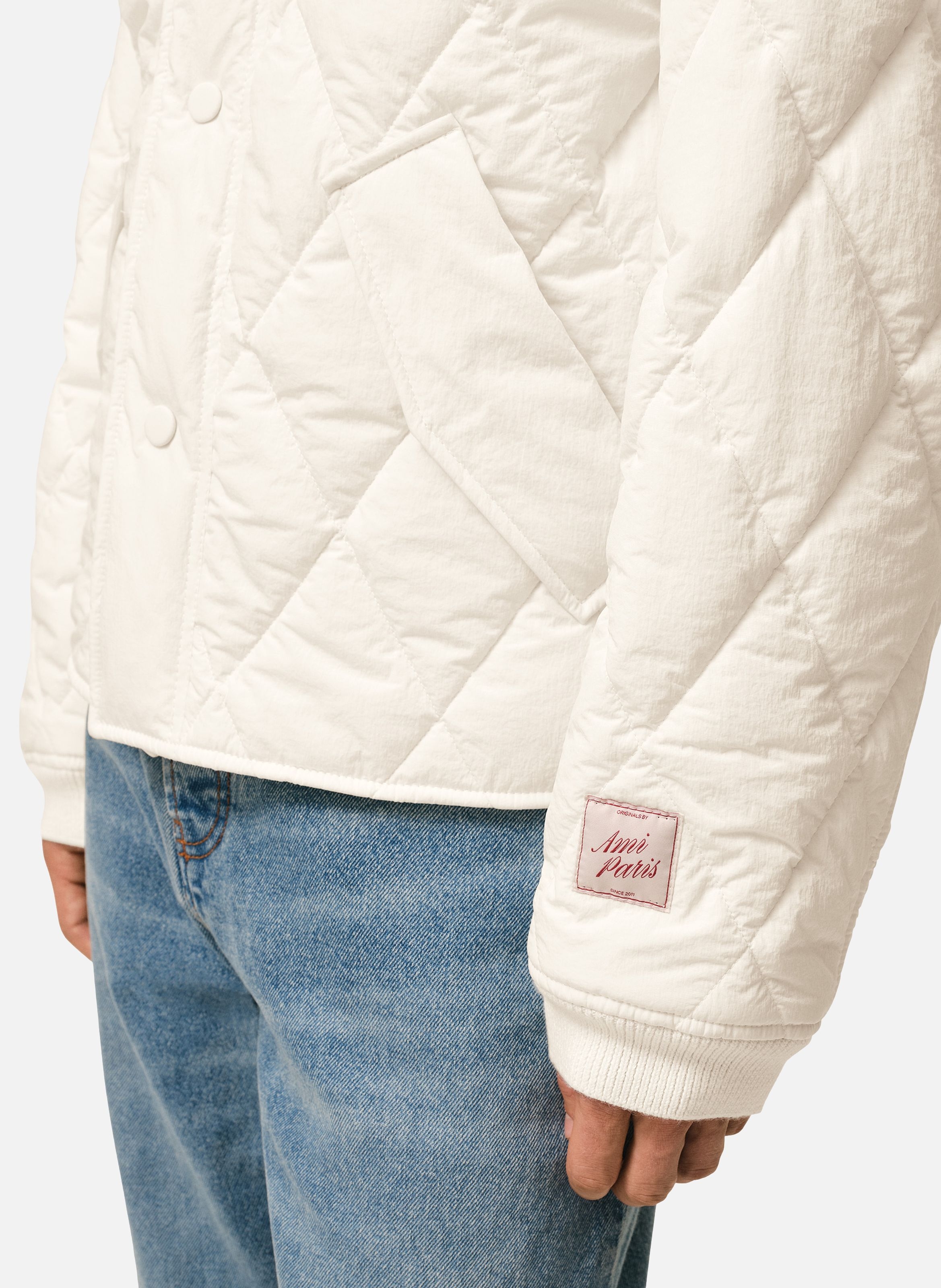 Veste rembourrée unisexe en nylon AMI PARIS Blanc